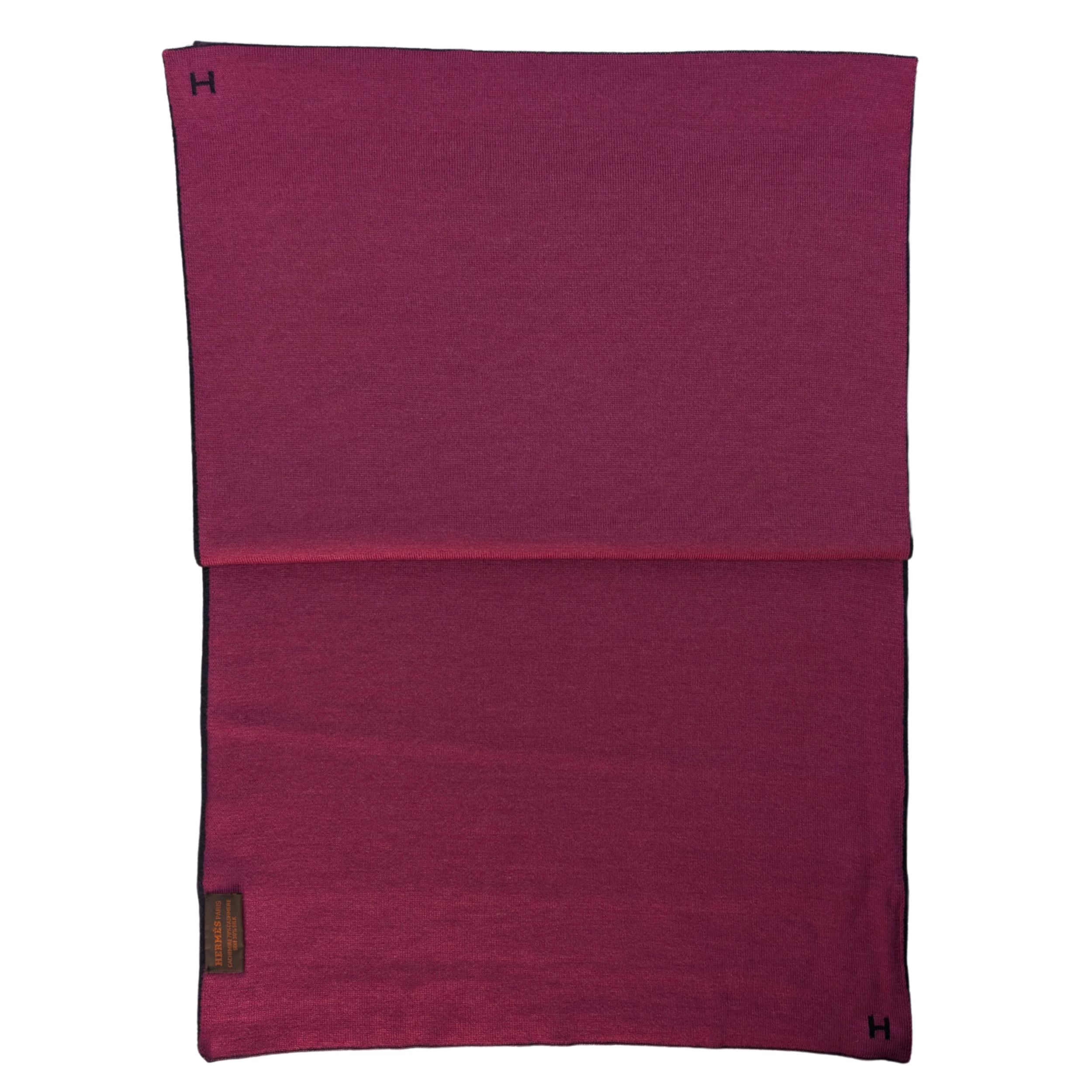 Hermès Reversible Cashmere Silk Scarf in Burgundy and Navy