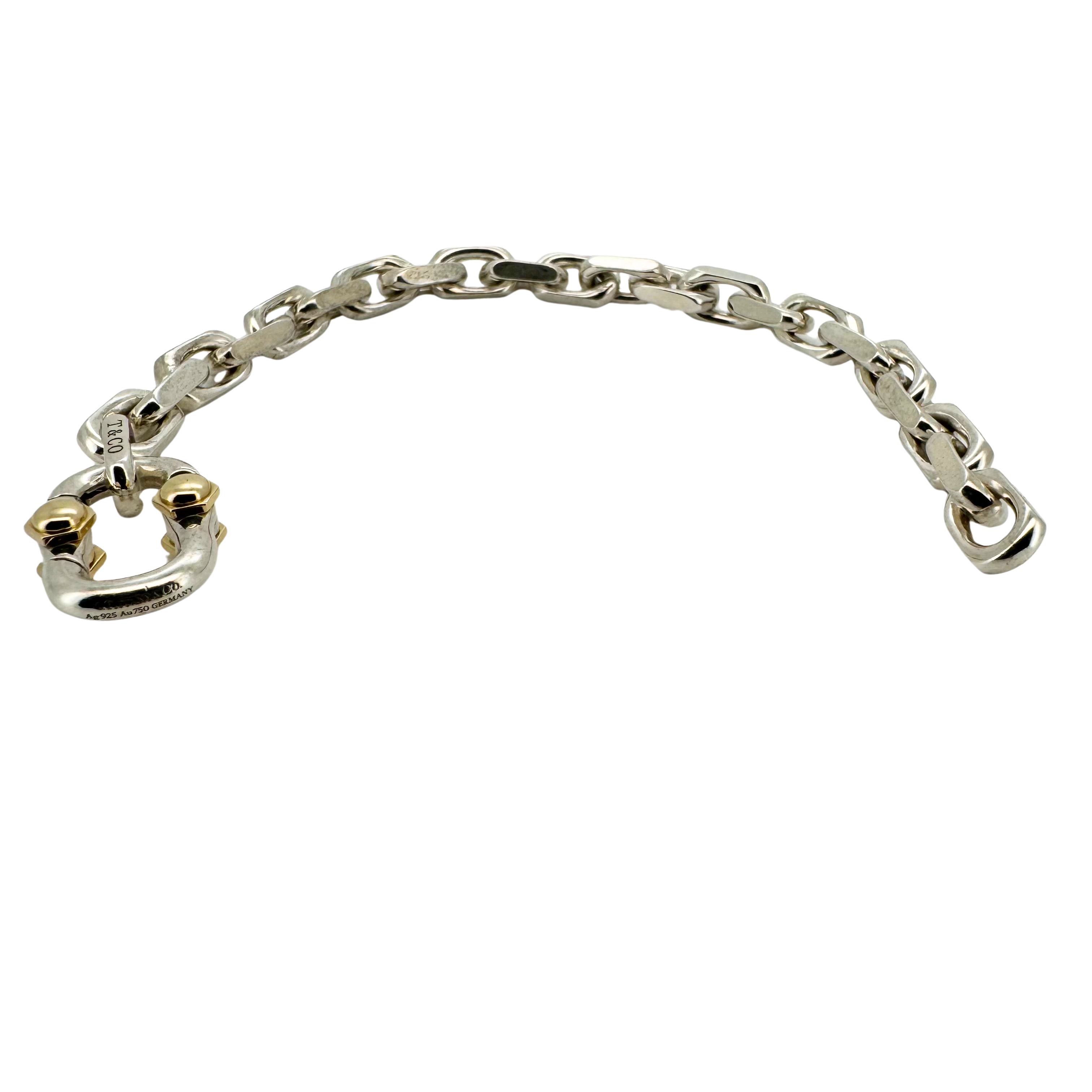 Tiffany & Co Makers Wide Chain Bracelet in Sterling Silver & 18k Gold