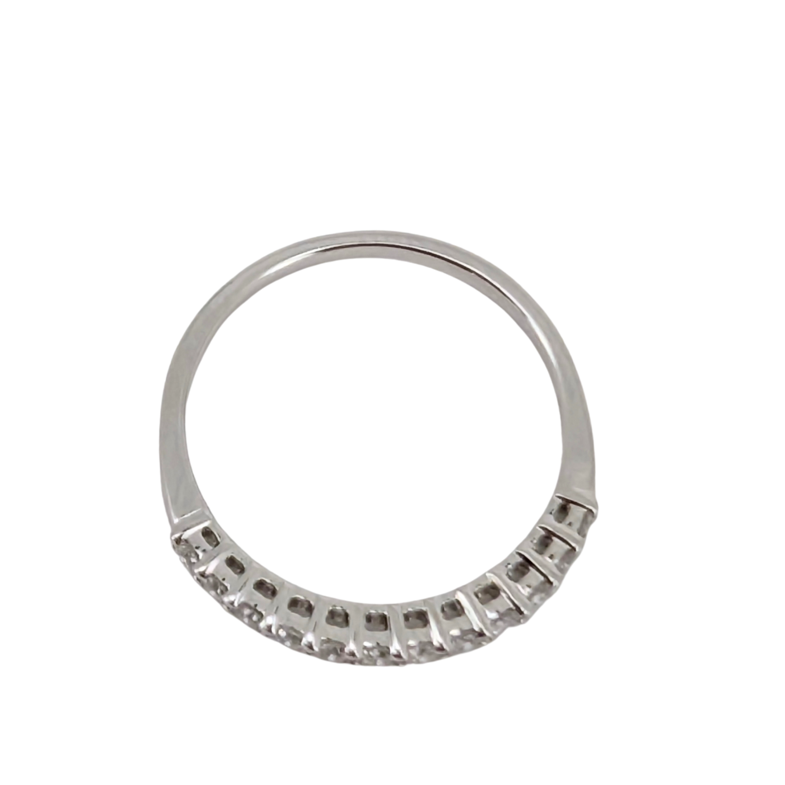 0.30Ct Natural Diamond Half Eternity Ring In 18K White Gold