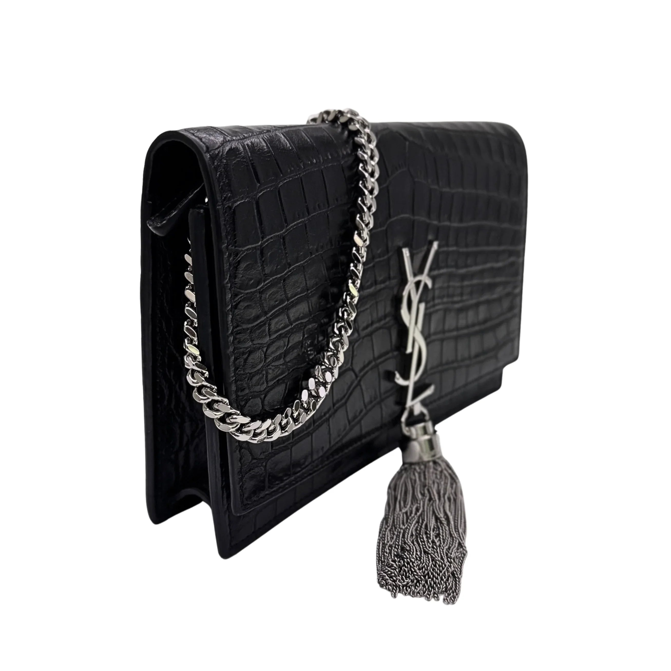 Saint Laurent Kate Shoulder Bag Leather Black - Lost Designer