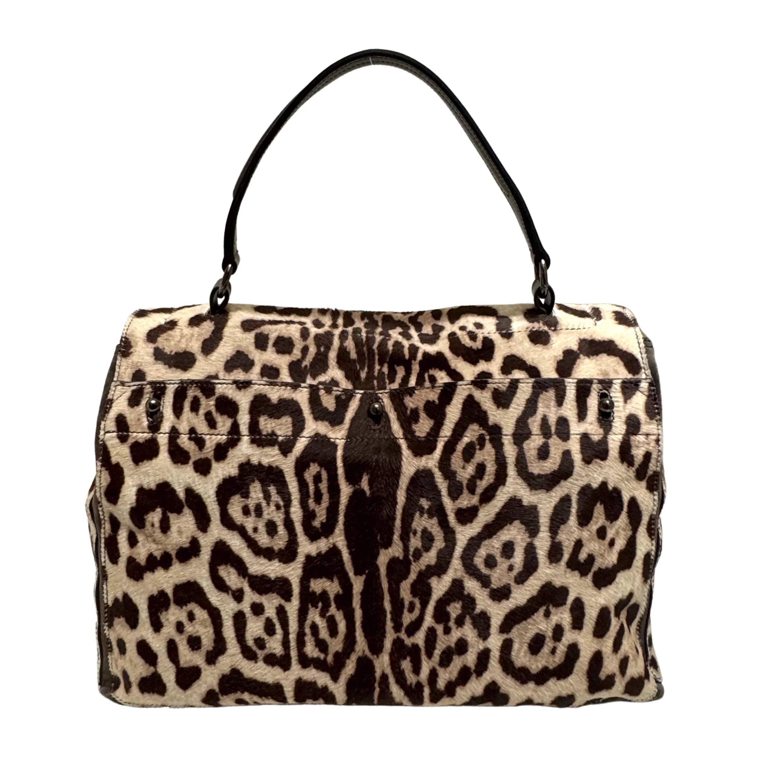 Yves Saint Laurent Ponyhair Top Handle Bag Leopard