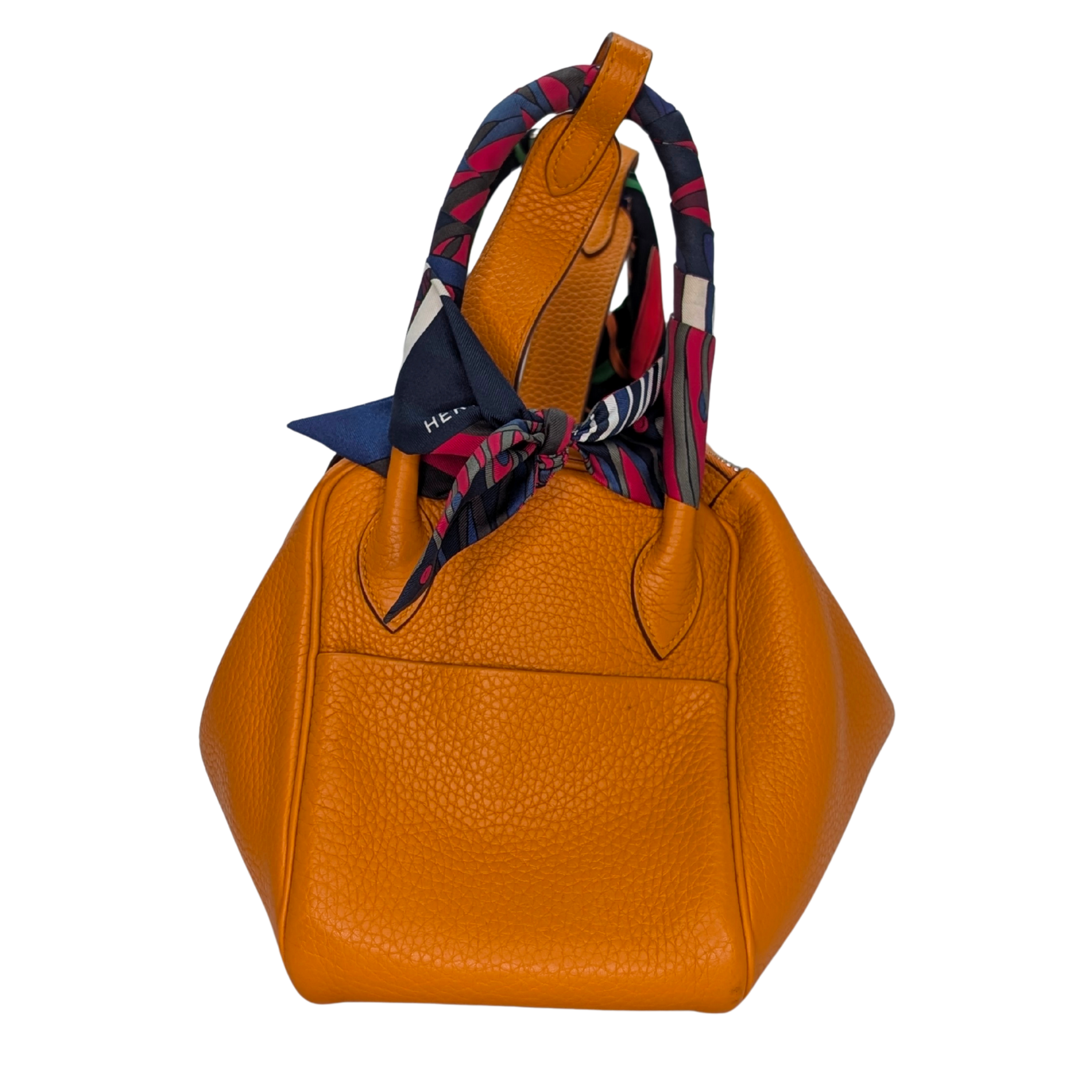 Hermes Lindy Clemence Handbag 26 C stamp SHW Orange