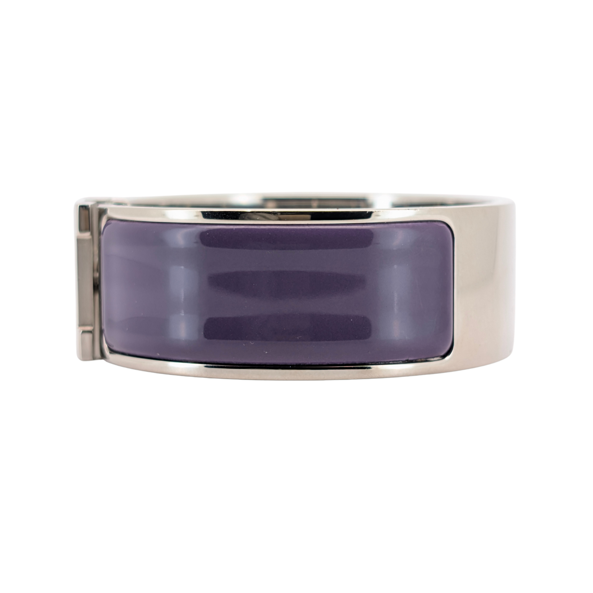 Hermès Clic Clac H Enamel Bracelet Purple