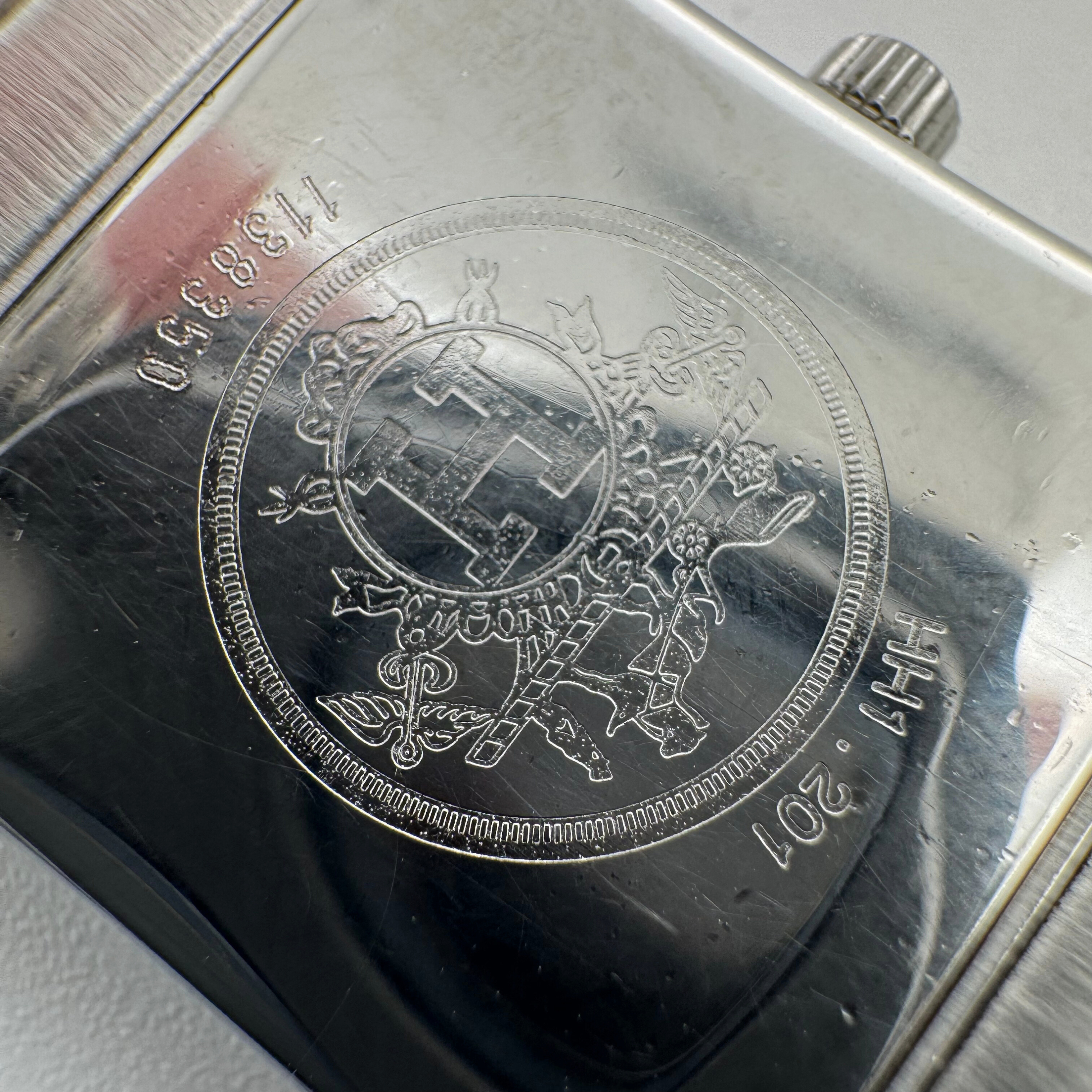 Hermes Heure H HH1.210 Watch stainless steel orange/pink guilloché dial