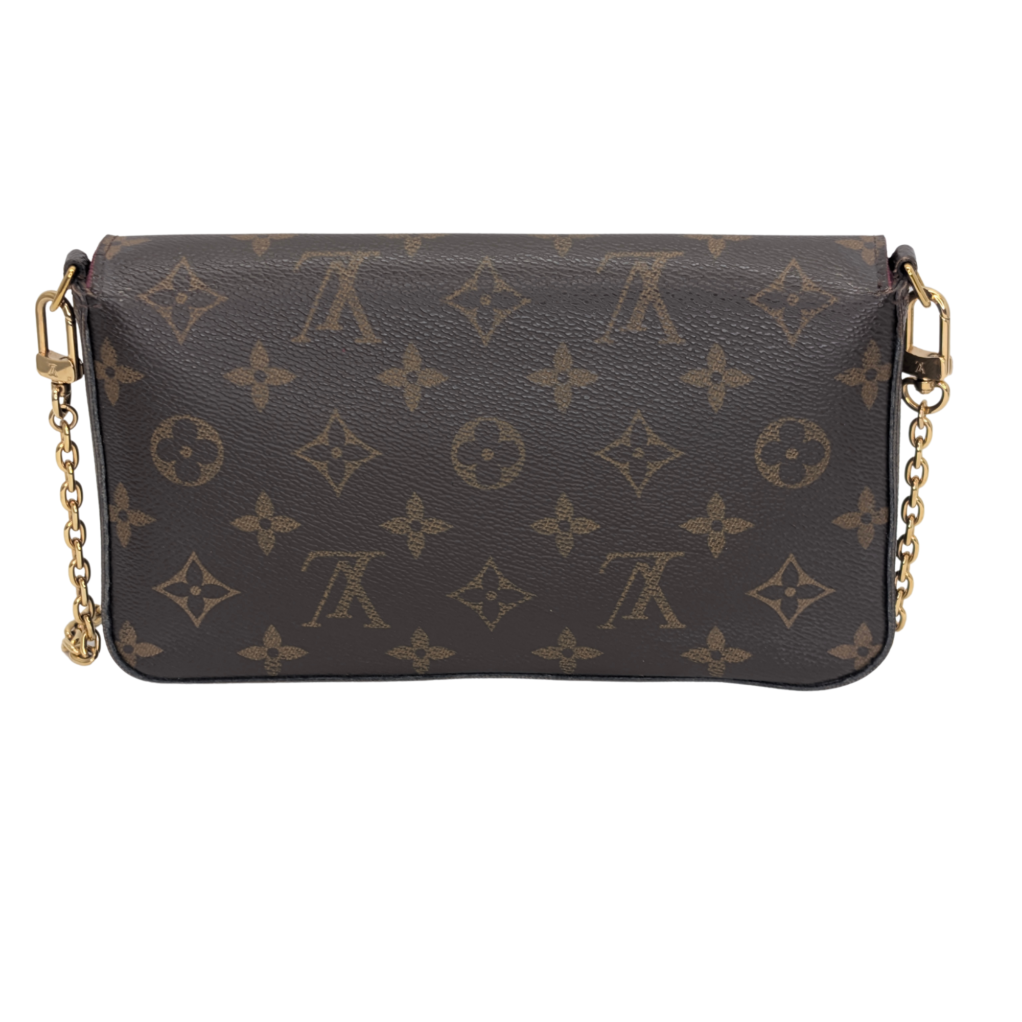 Louis Vuitton Félicie Pochette Clutch Bag Brown