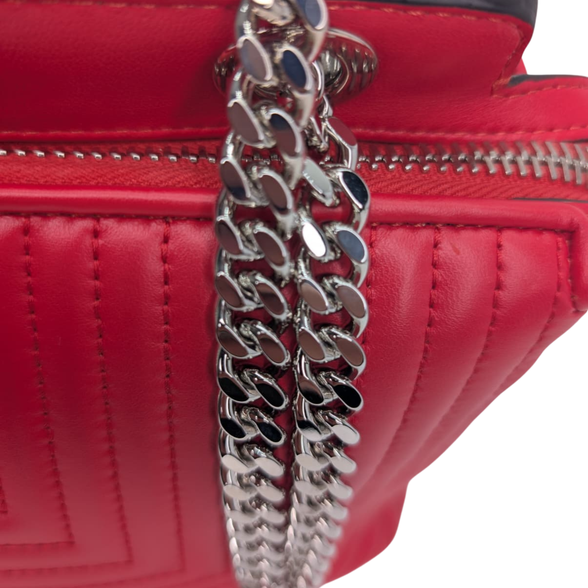 Fendi Dotcom Quilted Crossbody Bag Leather Red