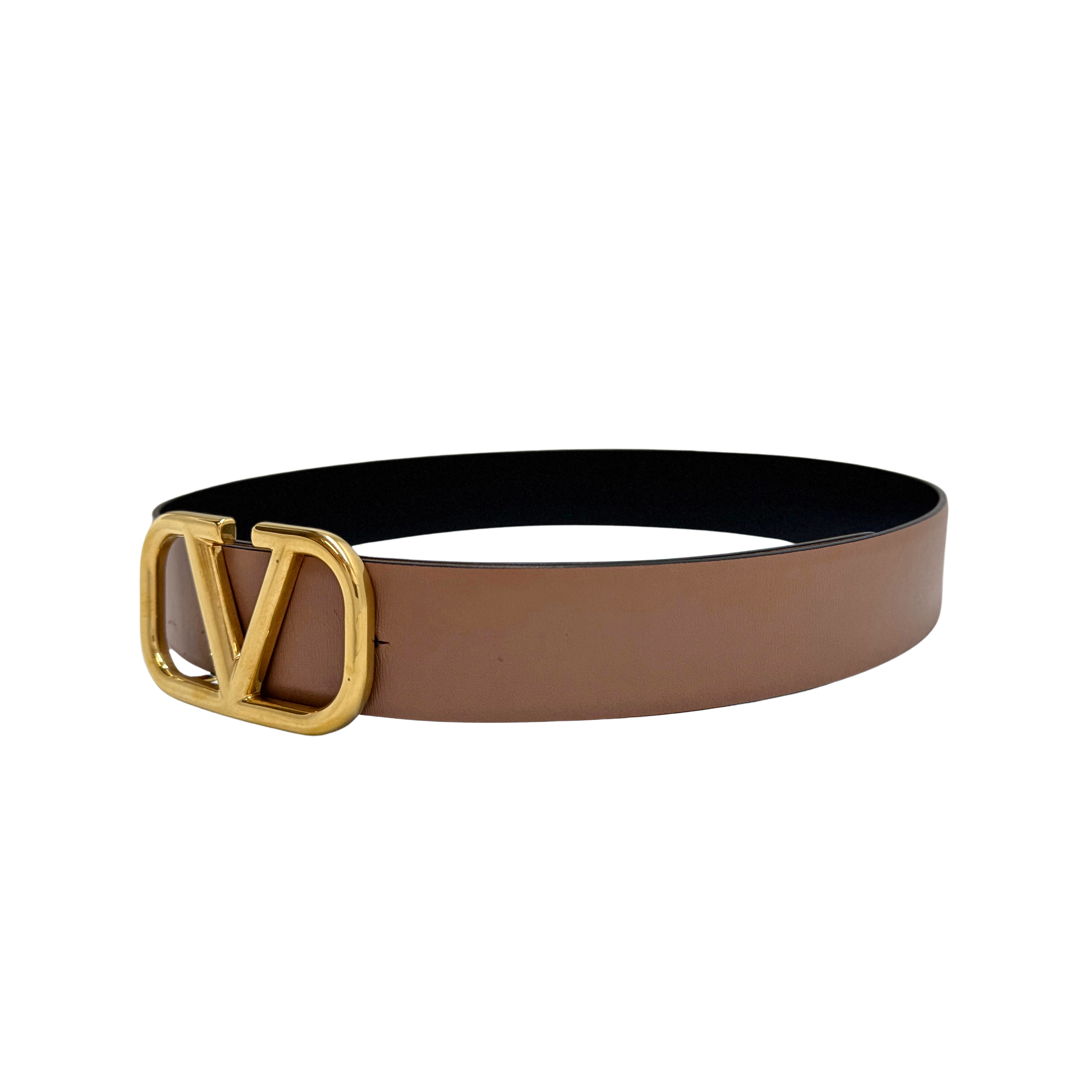 Valentino Garavani VLogo Calfskin Leather Belt 85/34