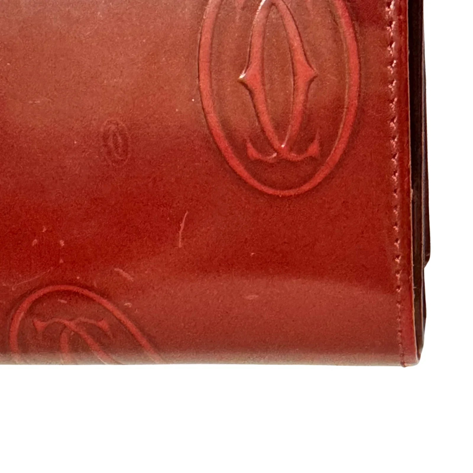 Cartier Long Leather Wallet Deep Red