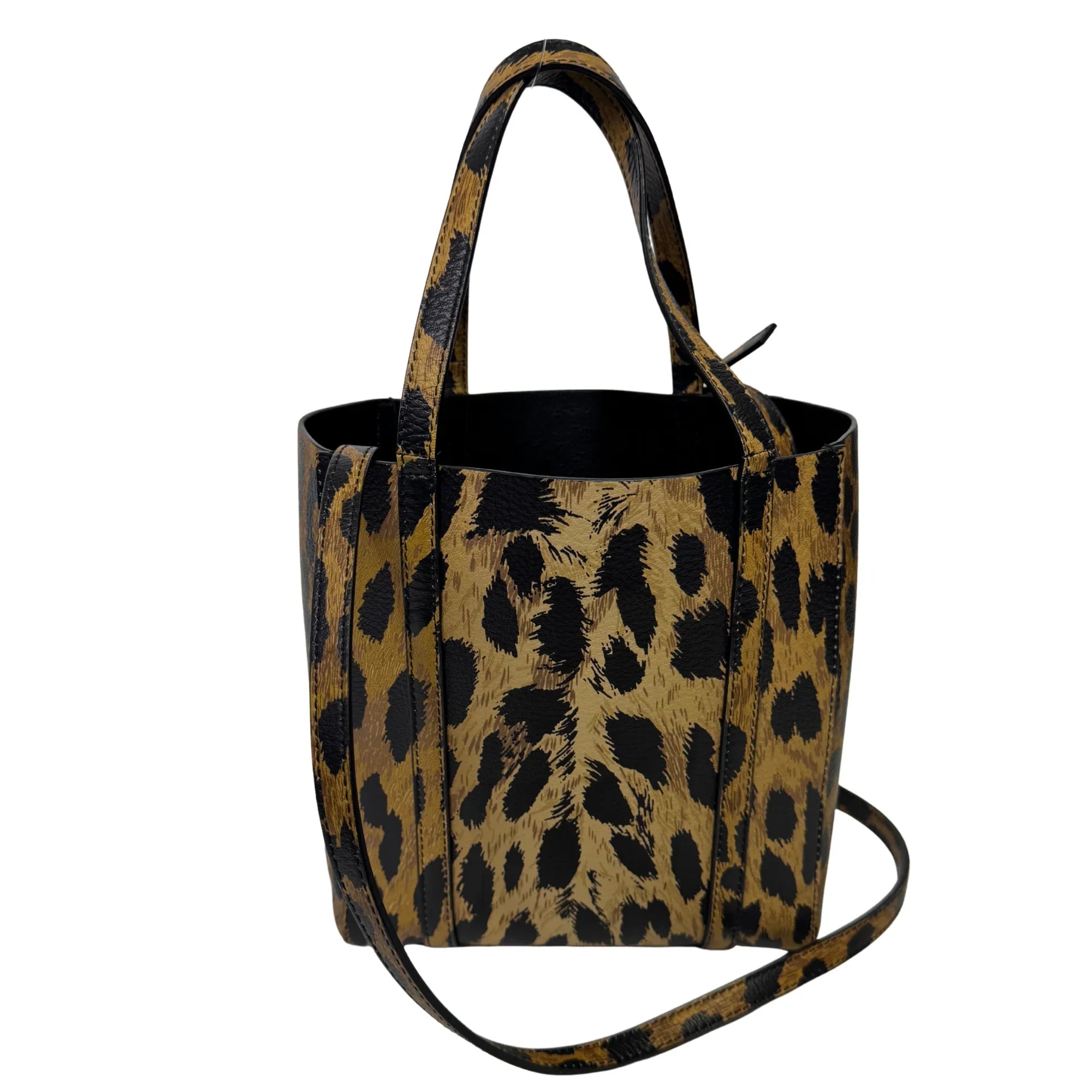 Balenciaga Calfskin Printed Leopard XXS Everyday Tote Bag w Strap