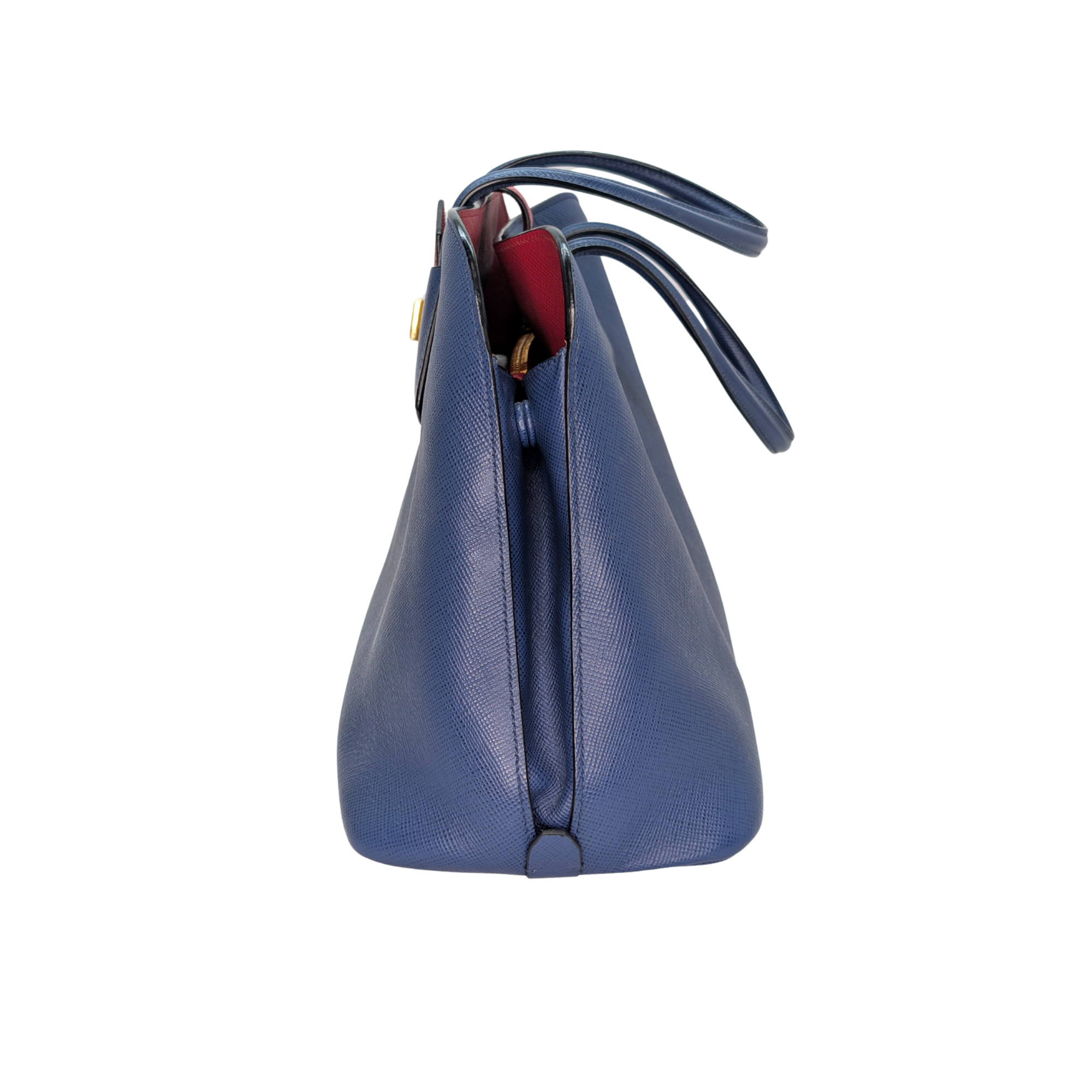 Prada Saffiano Cuir Tote Bag Navy Blue