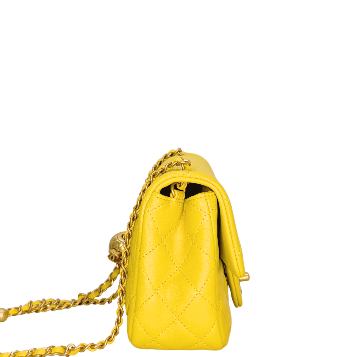 Chanel Pearl Crush Mini Flap Bag Yellow