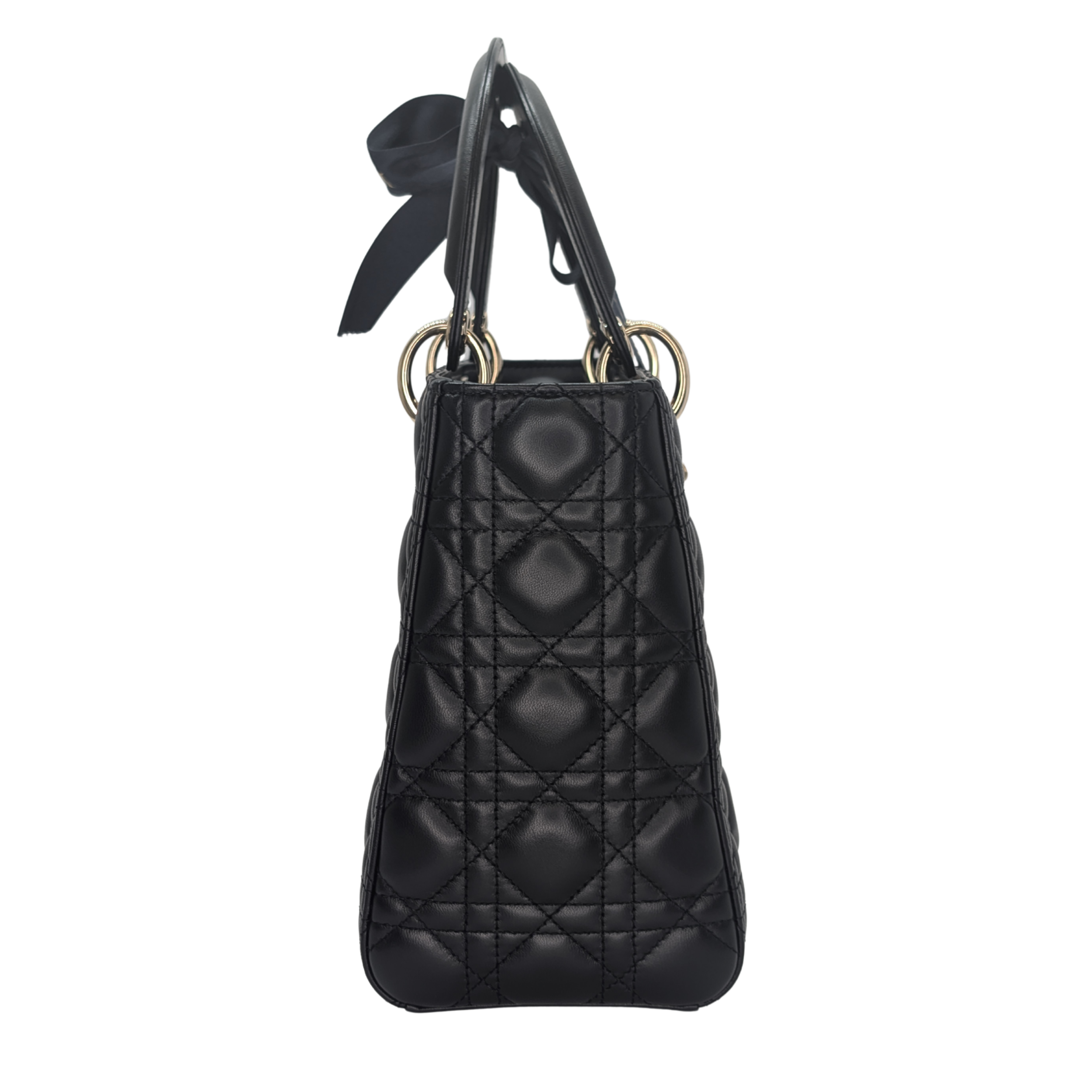 Dior Lambskin Cannage Medium Lady Dior Black