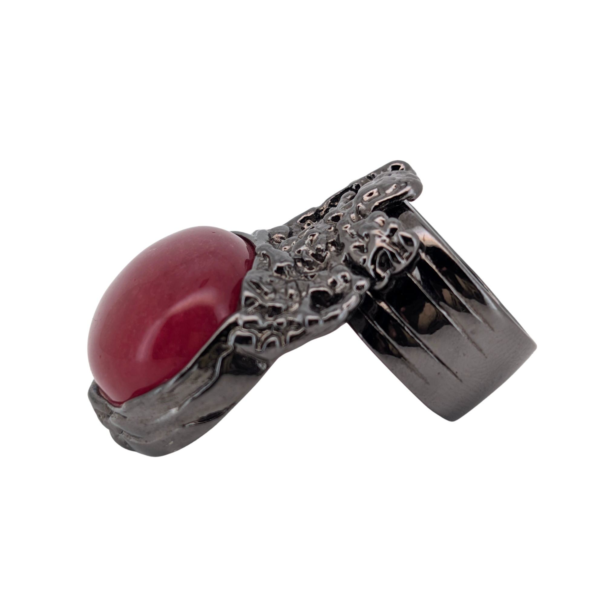Yves Saint Laurent Arty Red Enamel Ring Size 56/P½