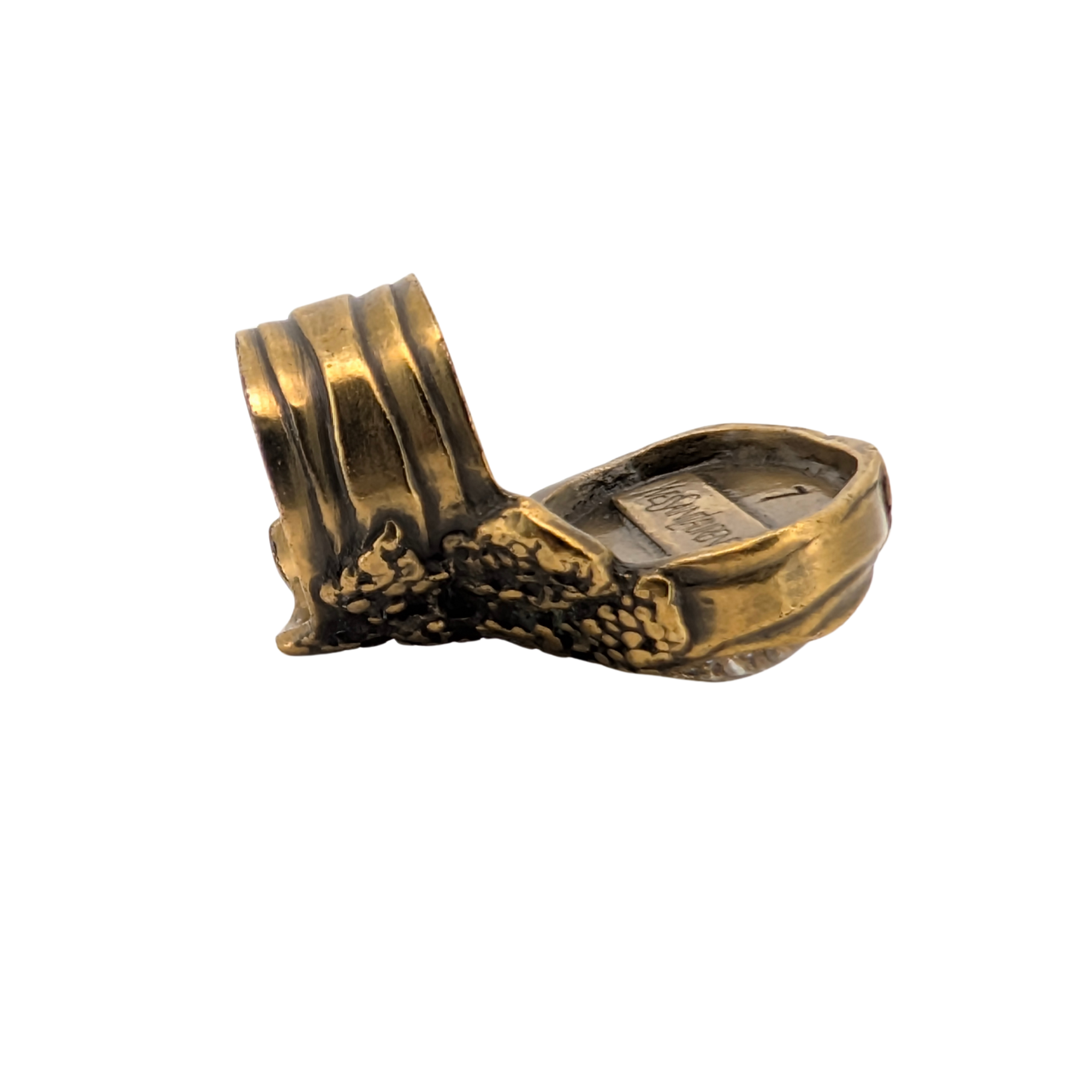 Yves Saint Laurent Arty Cabochon Gold Tone Ring Size 54/N½