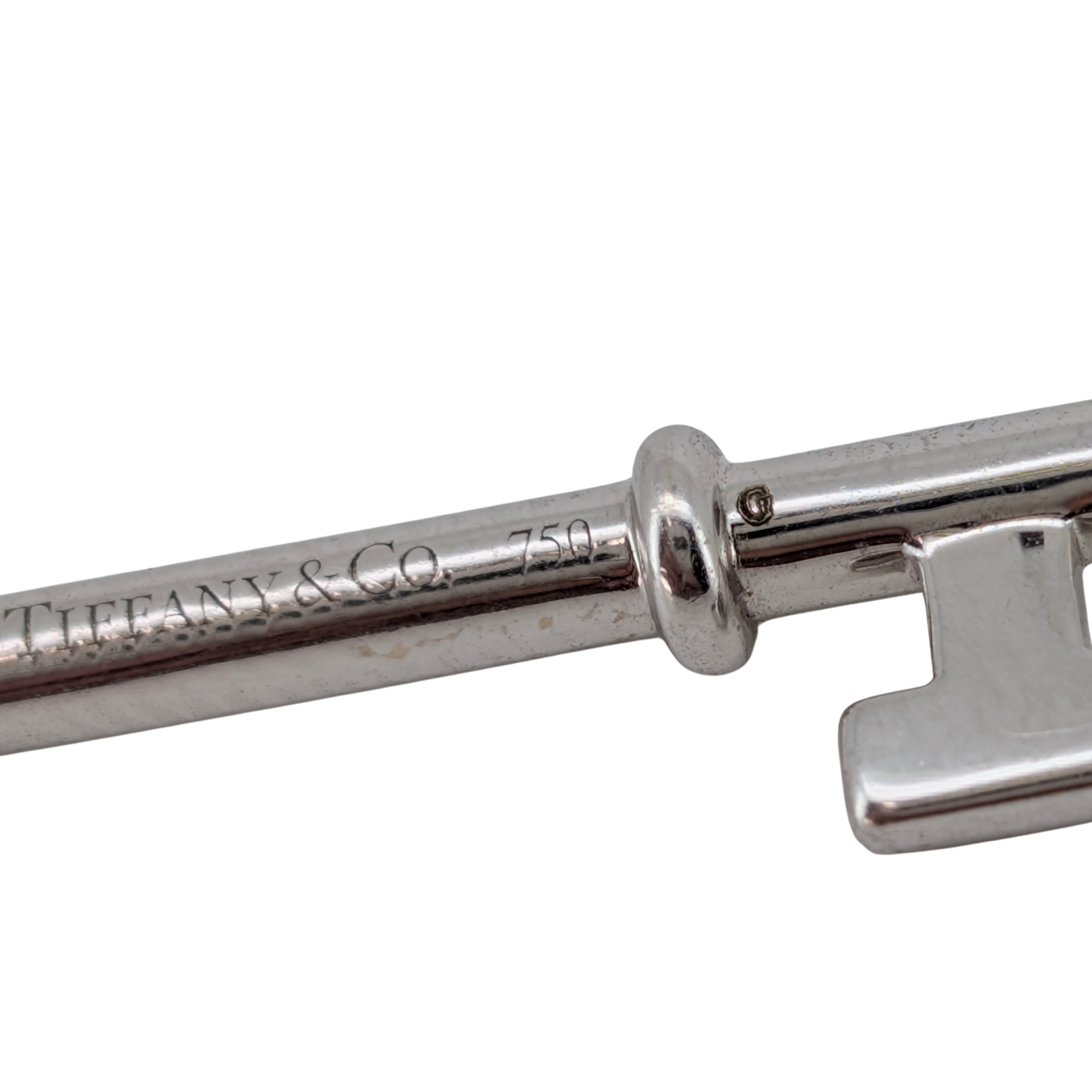 Tiffany & Co. Tiffany Keys Diamond 18K White Gold Heart Key Pendant