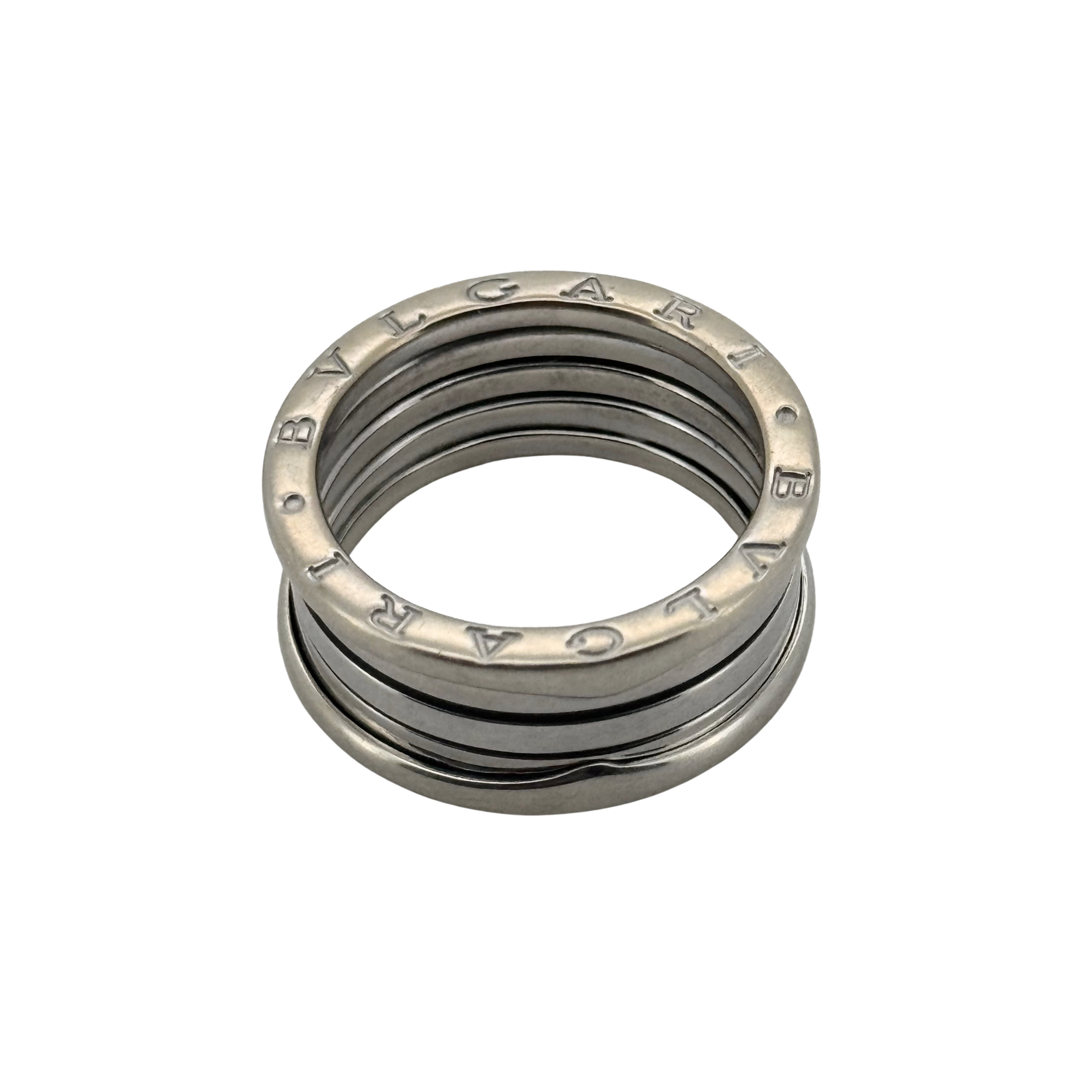 Bvlgari B.zero1 four-band ring in 18k white gold size 61/T