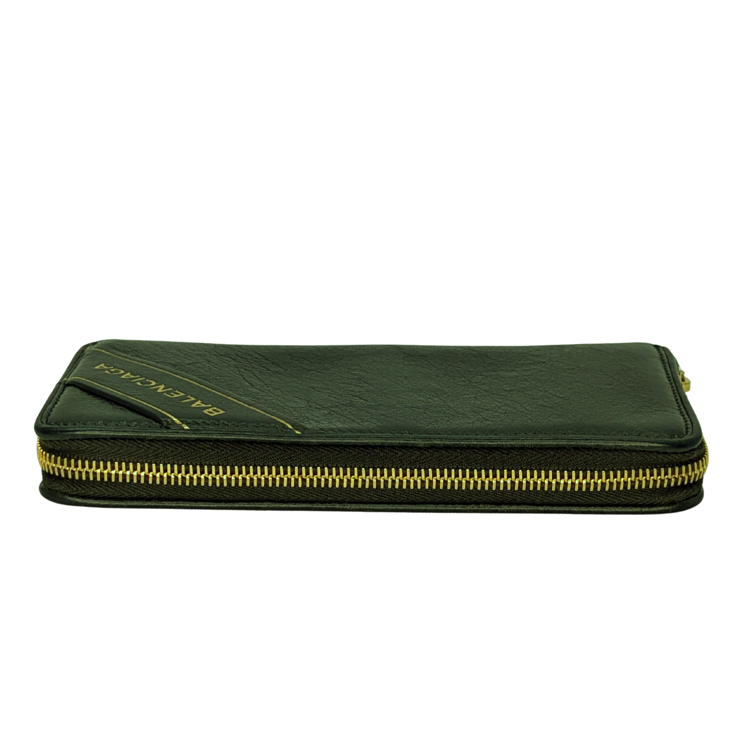 Balenciaga Zip Around Long Wallet Olive Green