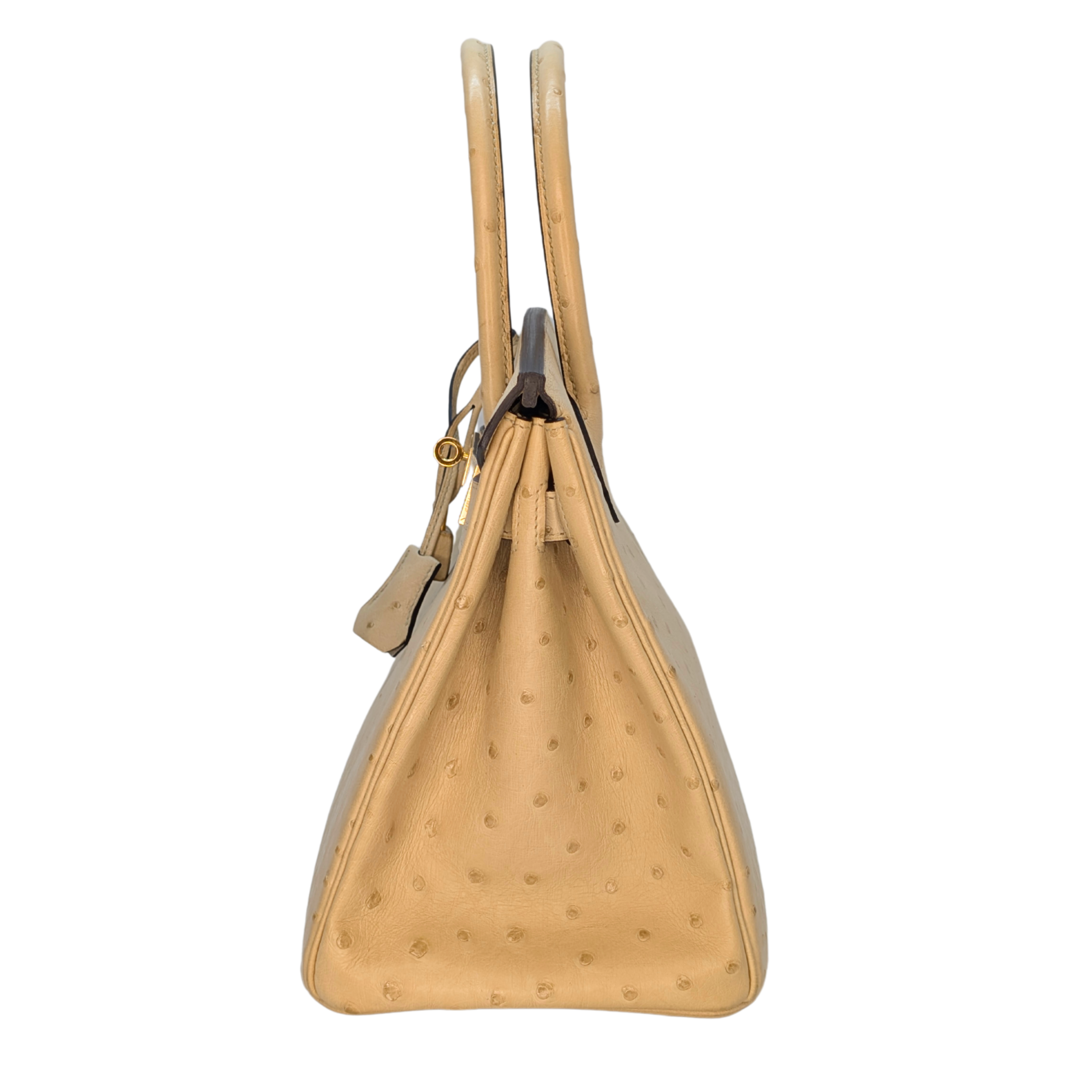 Hermès Birkin 30 Parchemin Ostrich Bag T Stamp GHW