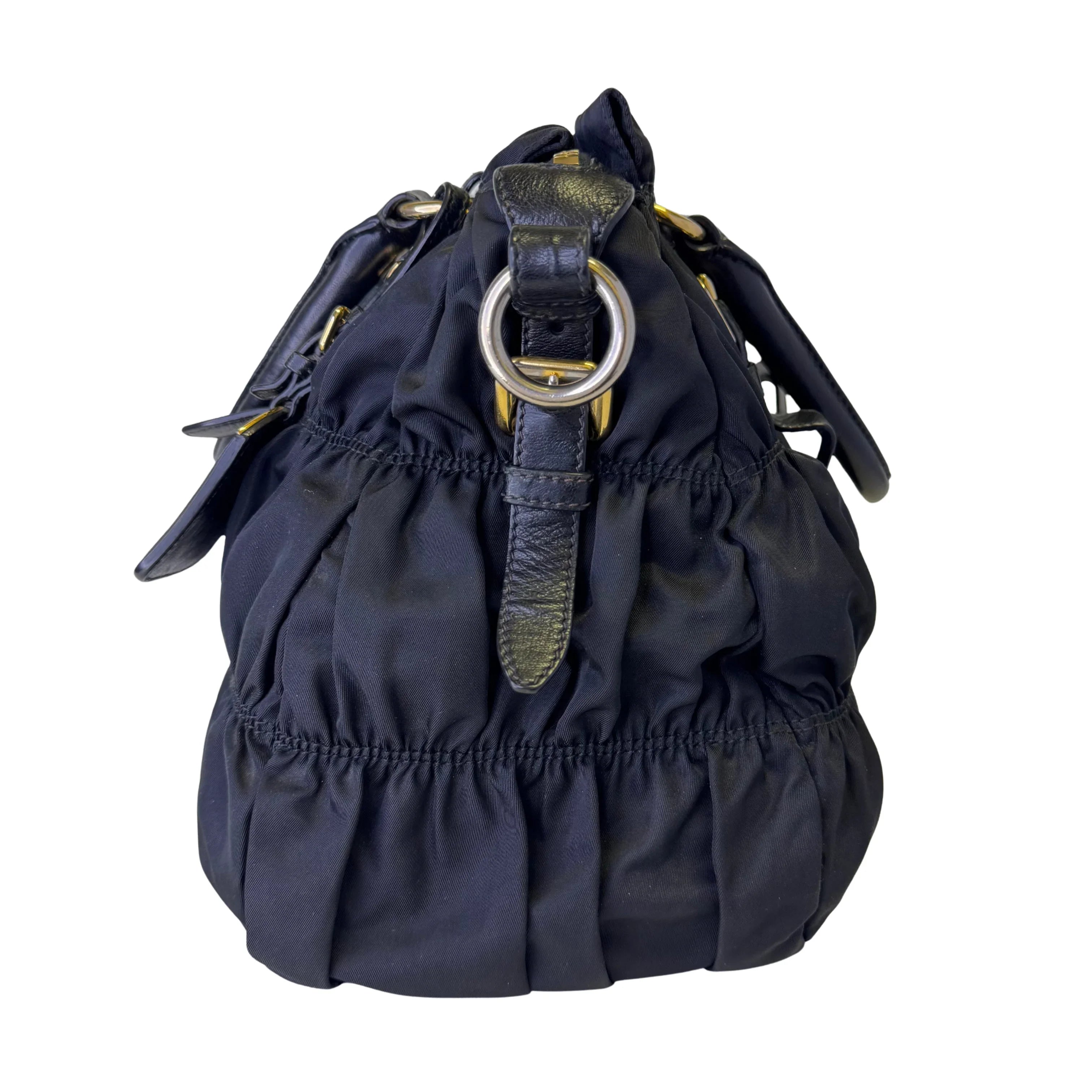 Prada Black Tessuto Nylon x Leather Tote Bag