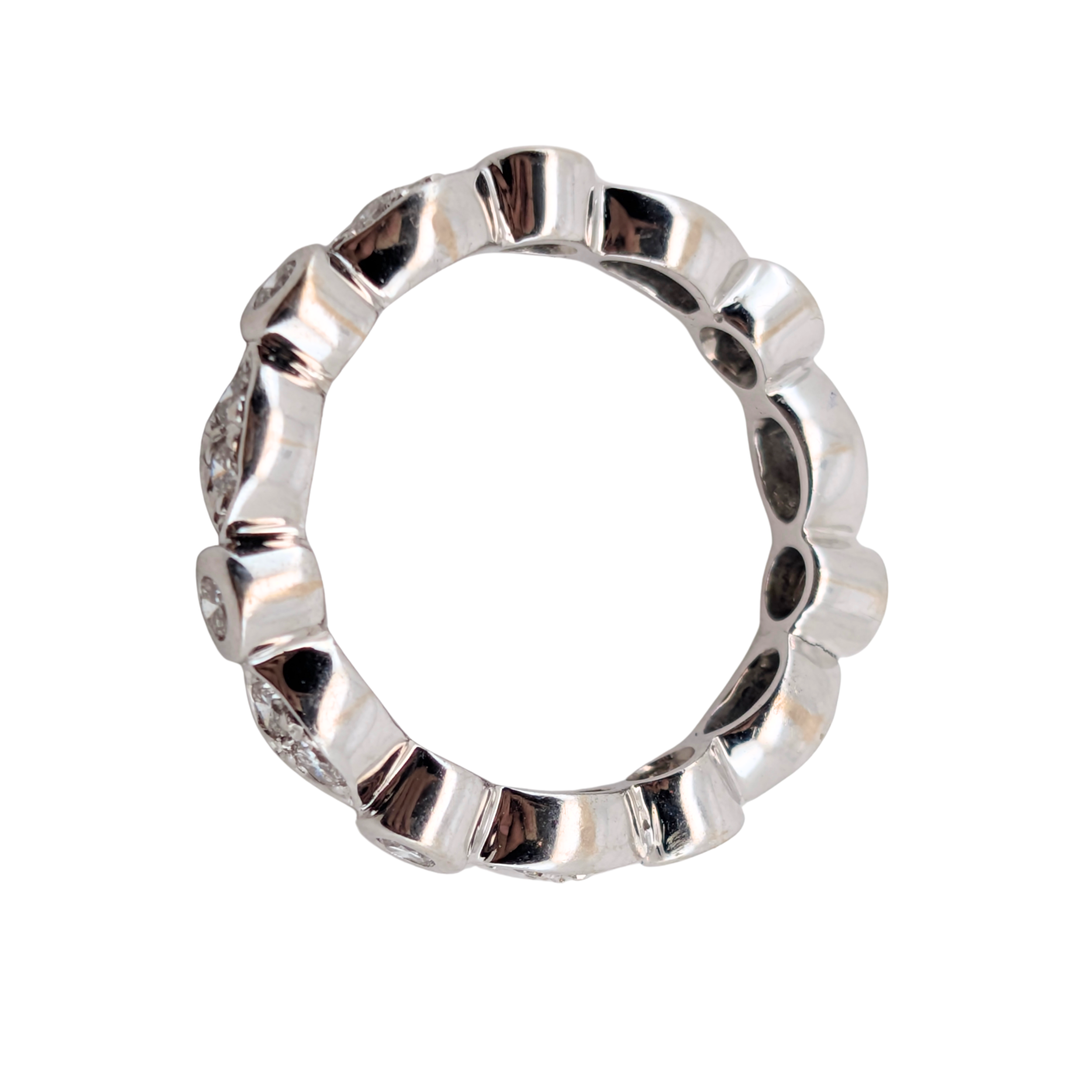 0.50Ct Natural Diamond Marquise Motif Eternity Band Ring In 18K White Gold