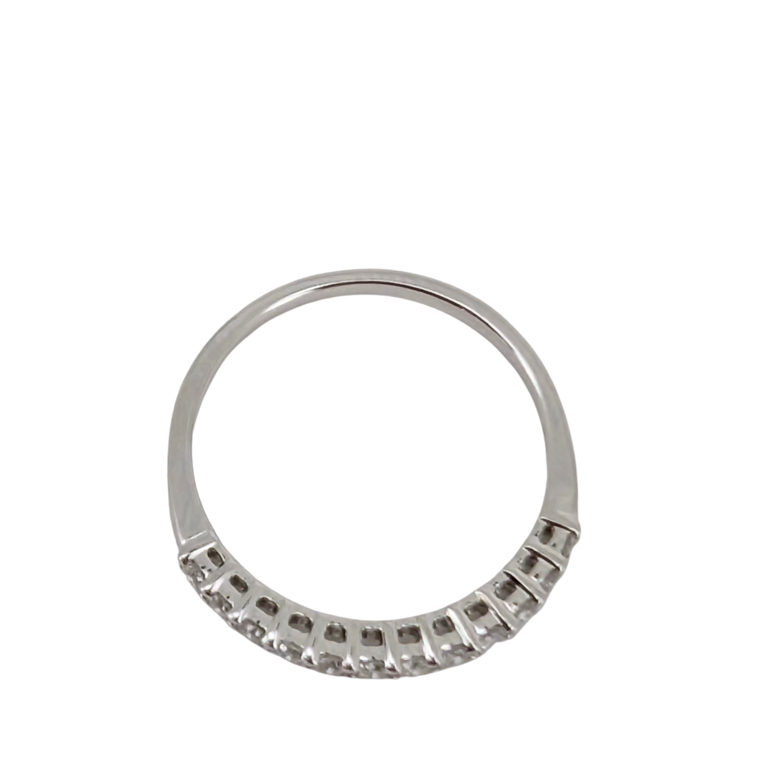0.30Ct Natural Diamond Half Eternity Ring In 18K White Gold
