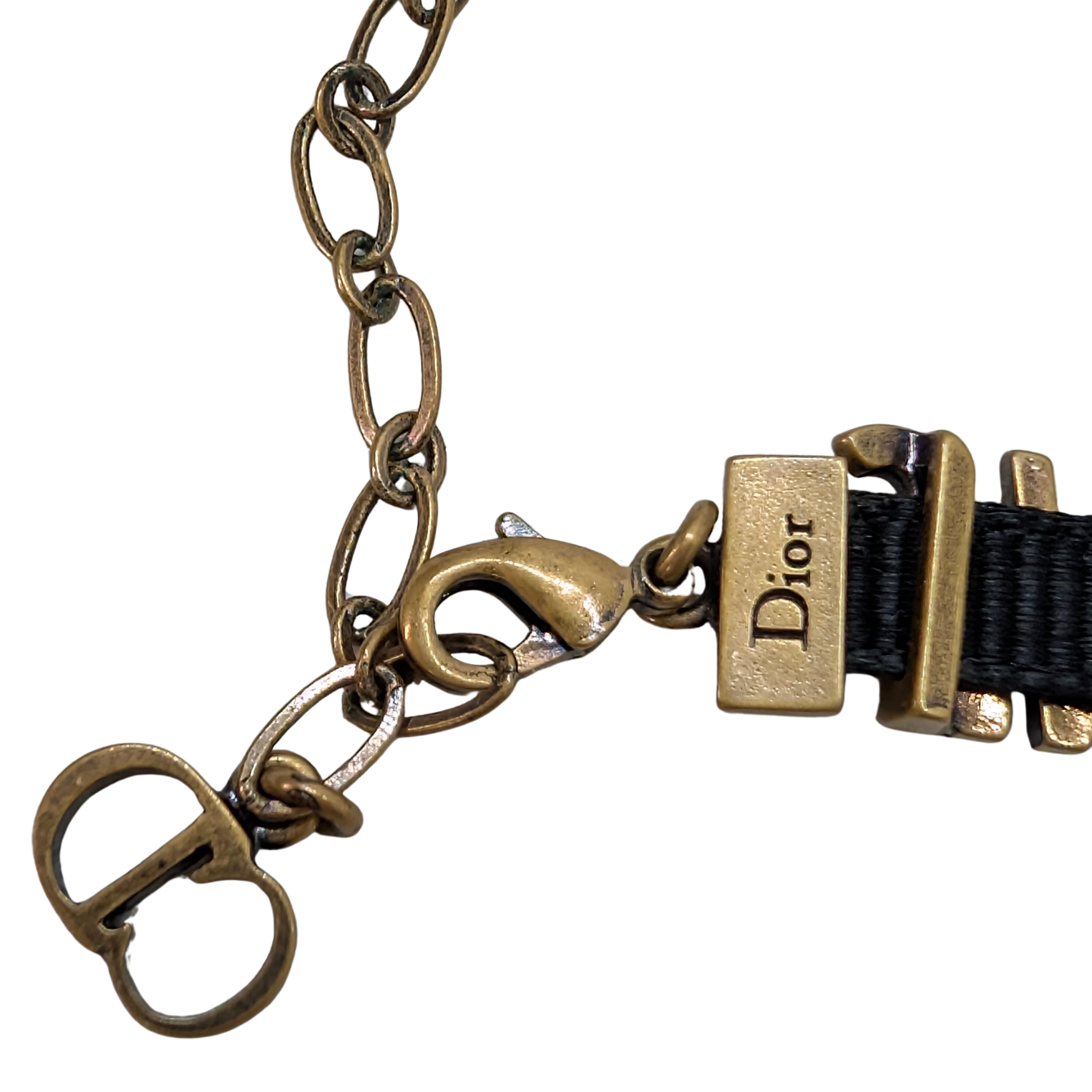 Christian Dior J'Adior Logo Choker Necklace Black