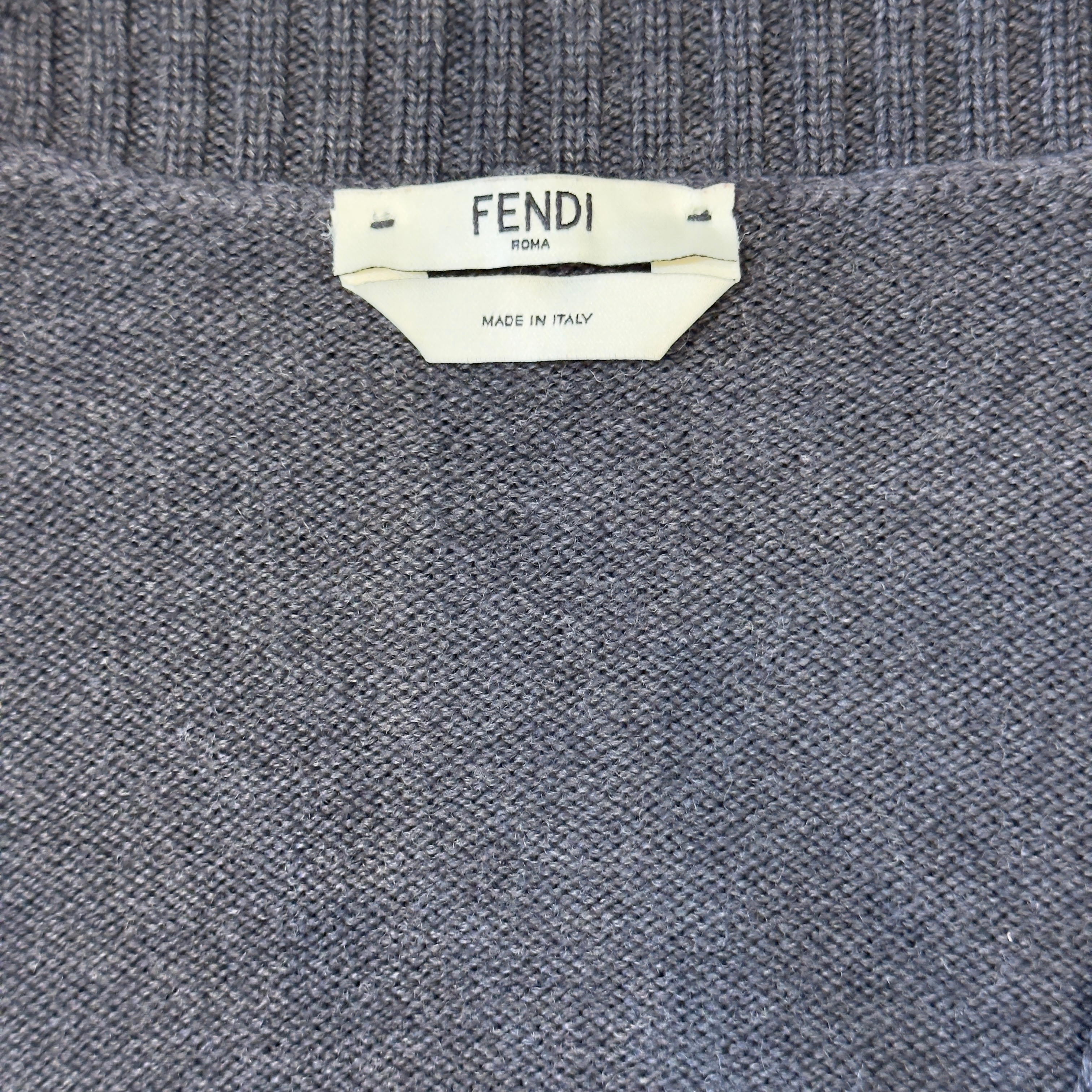 Fendi Roma Wool Cardigan Grey 42