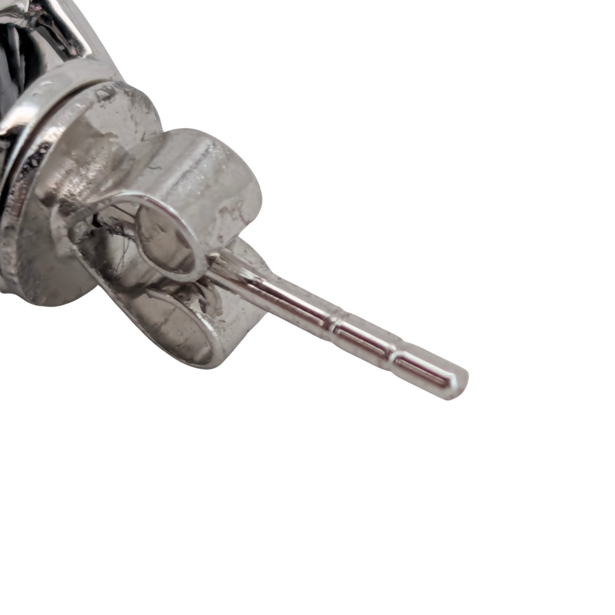 3.0Ct Black Diamond Brilliant Cut Stud Earrings On 14K White Gold