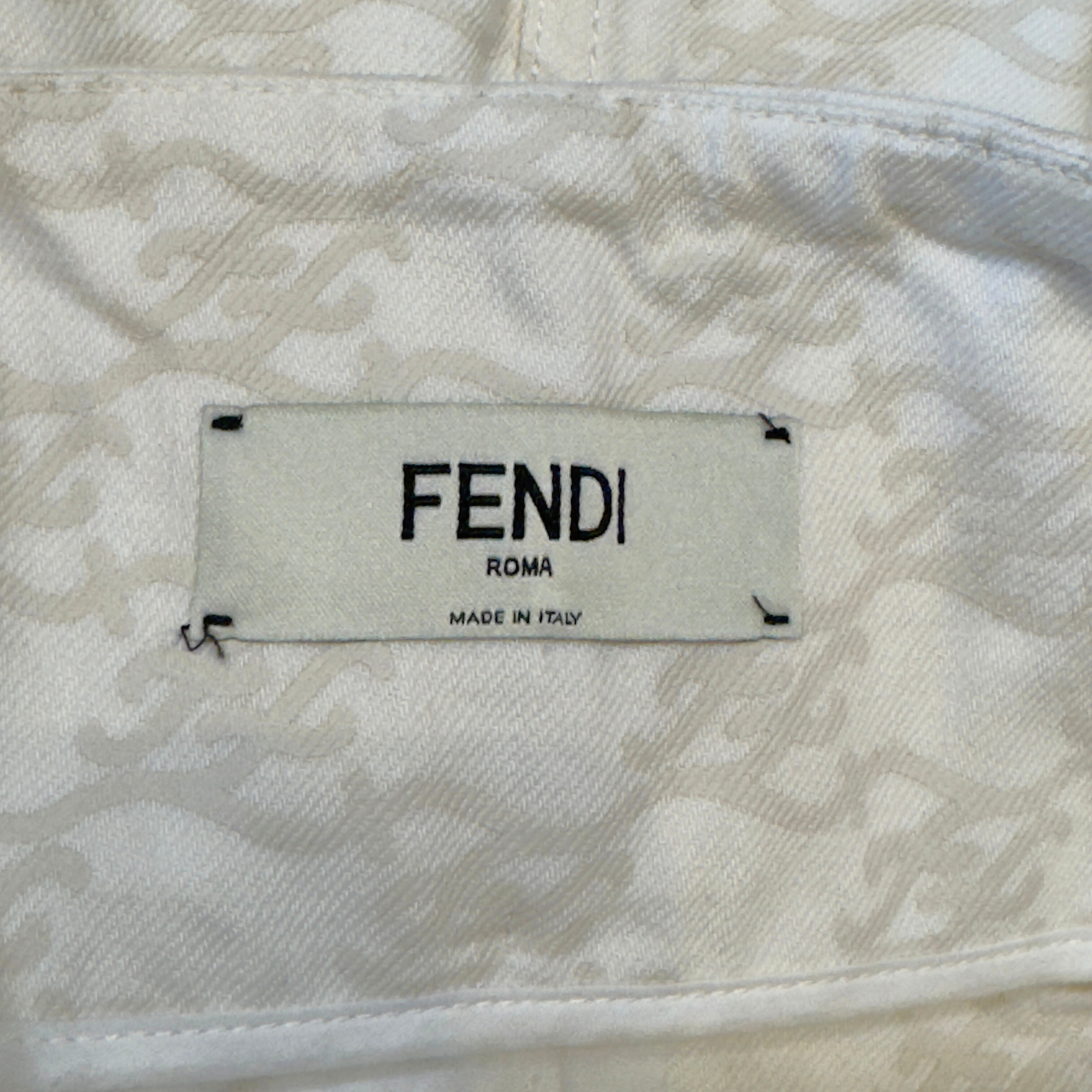 Fendi Denim Setup Shorts White 38