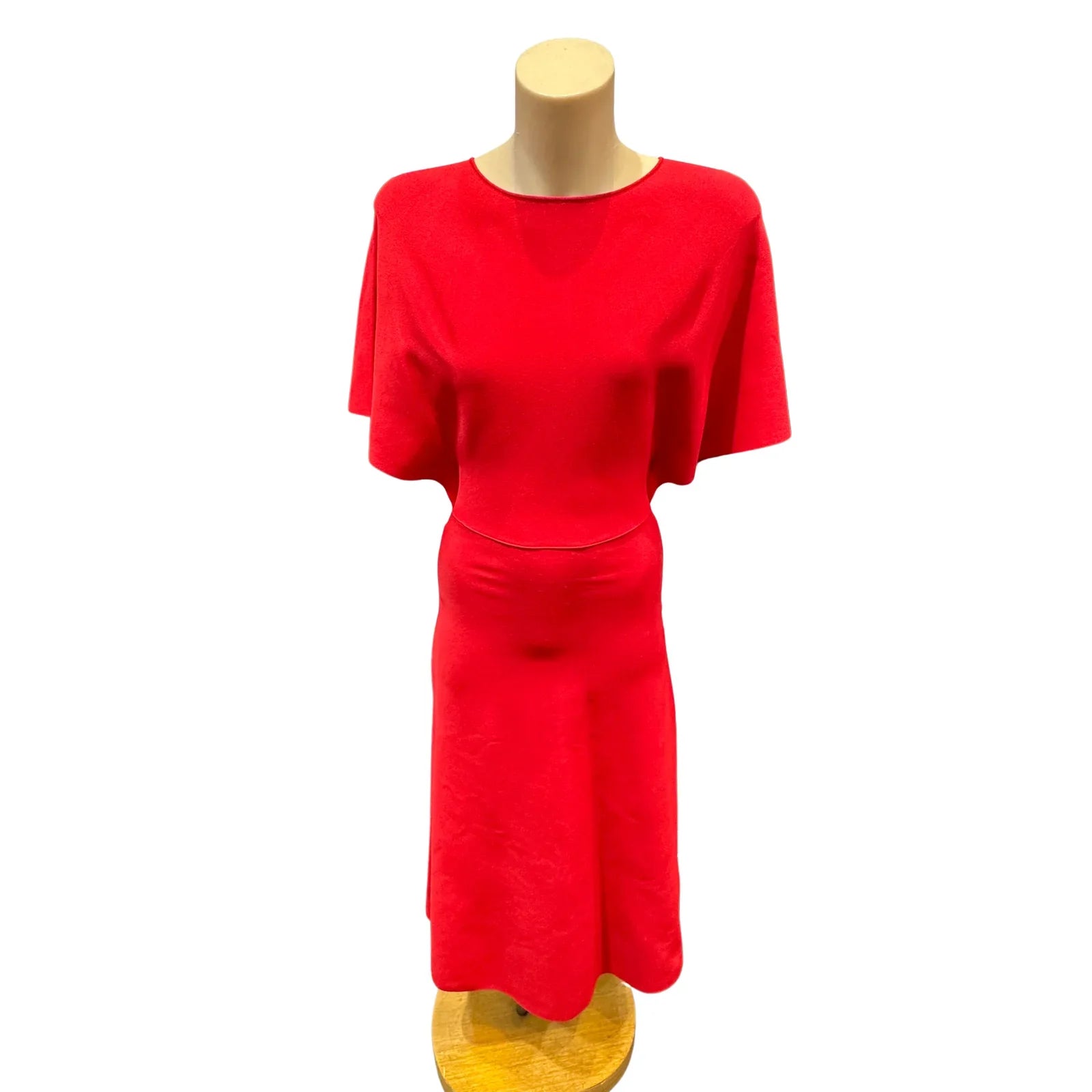 Valentino Flutter Sleeve Maxi Dress Red