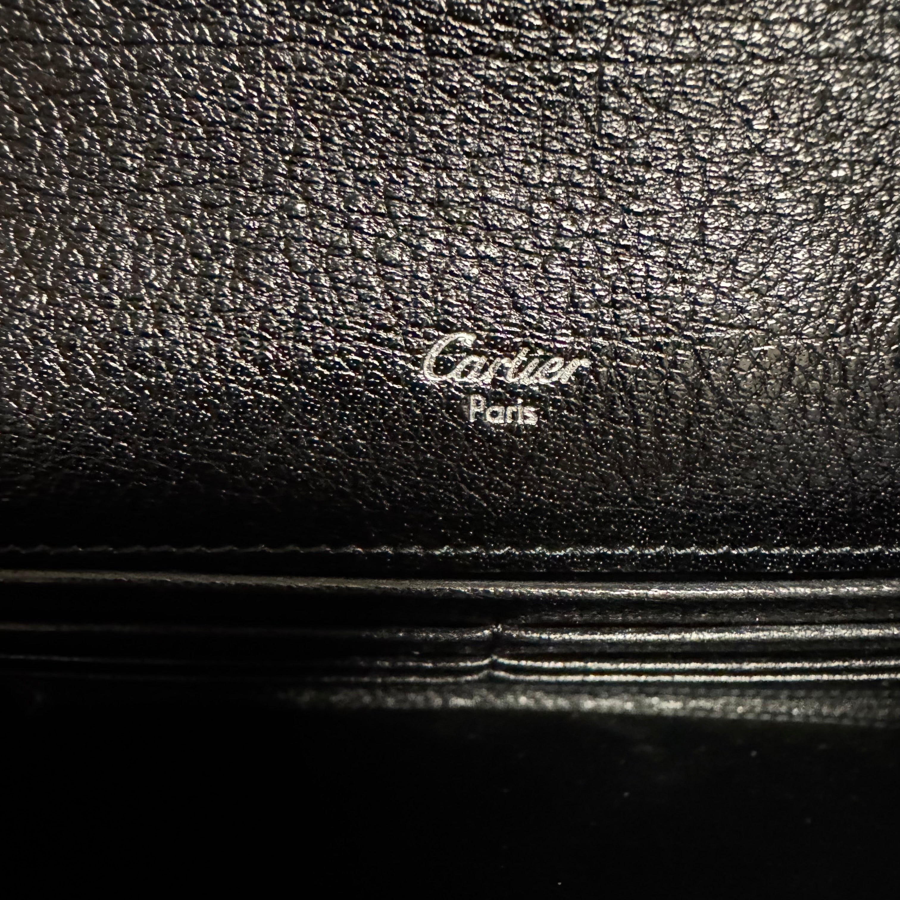 Cartier Black Leather Long Folding Wallet
