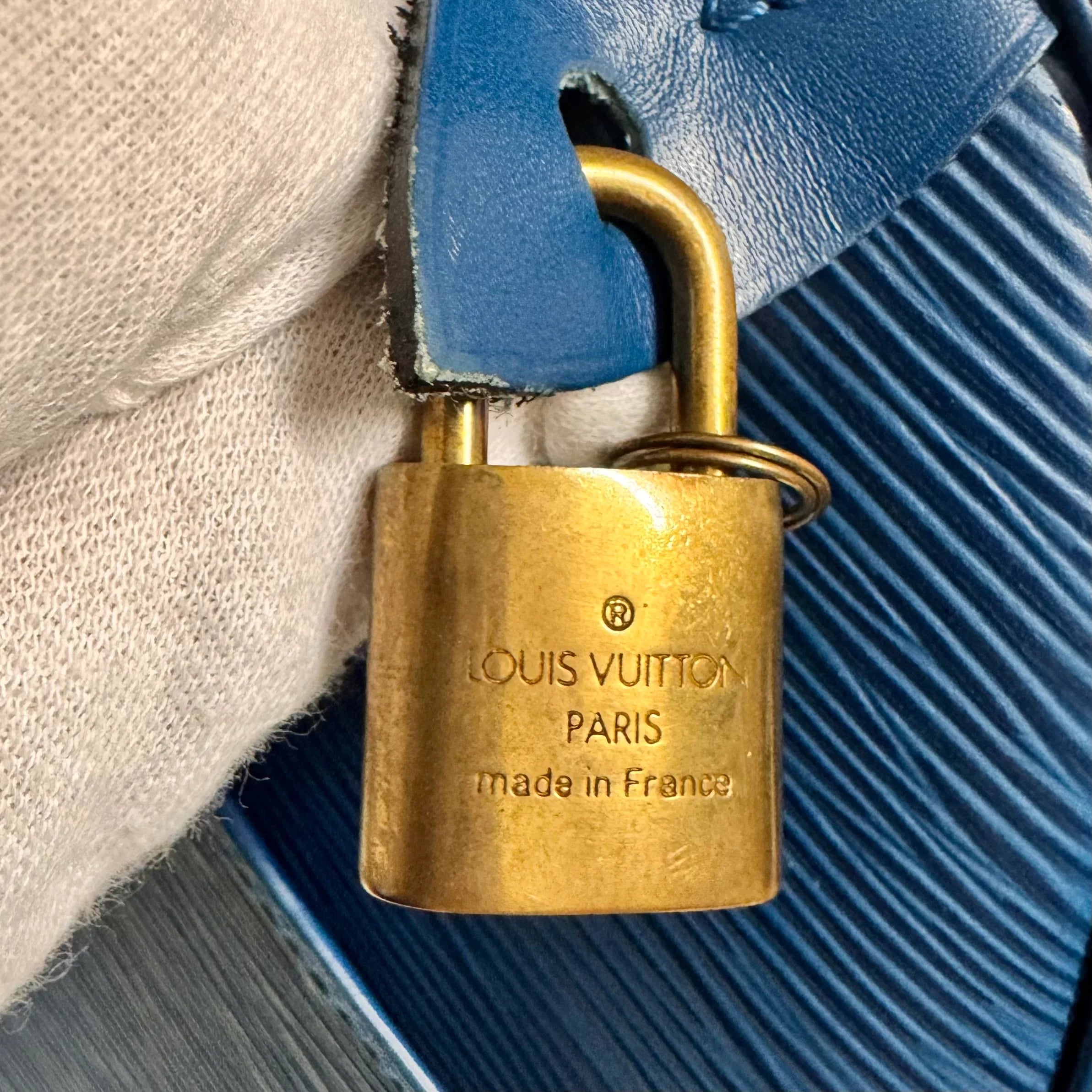 Louis Vuitton Epi Speedy 30 Blue Bag