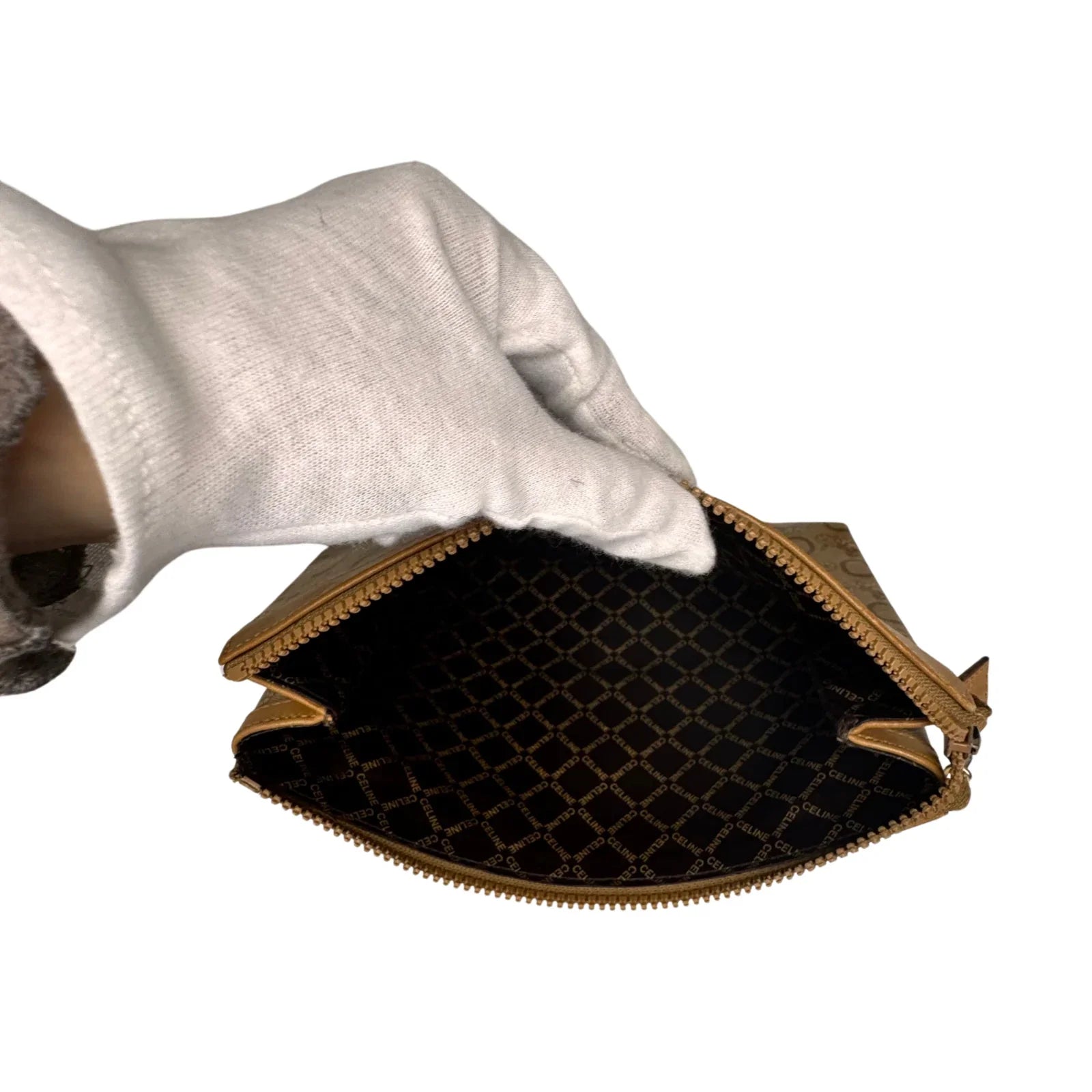 Brown Celine Leather Clutch