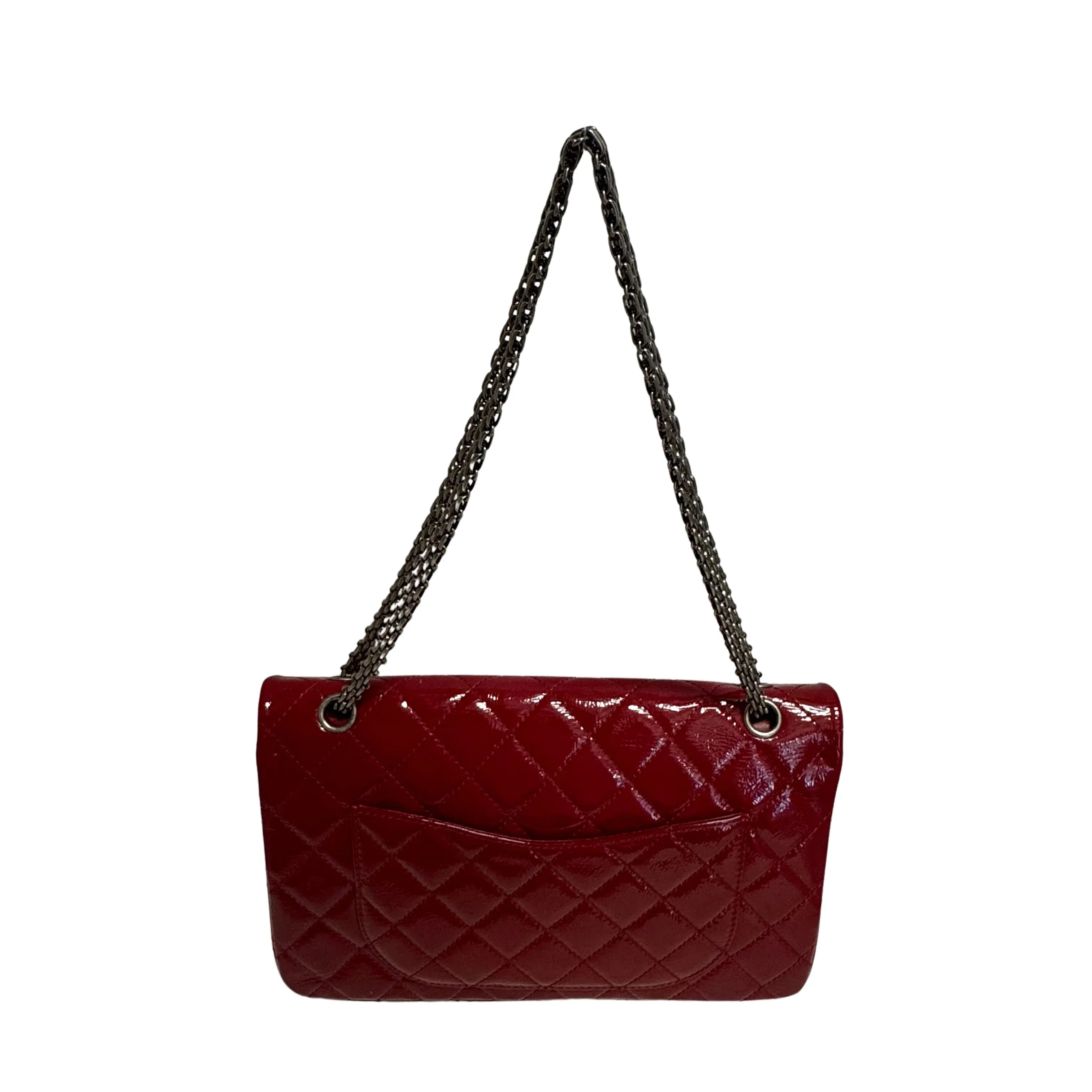 Chanel Patent Calfskin Quilted 2.55 Reissue 227 Flap Deep Red