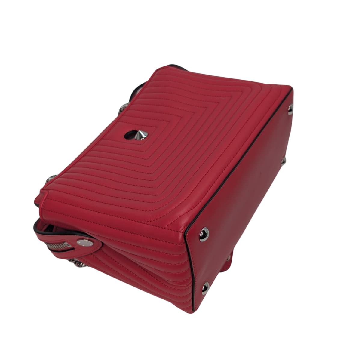 Fendi Dotcom Quilted Crossbody Bag Leather Red