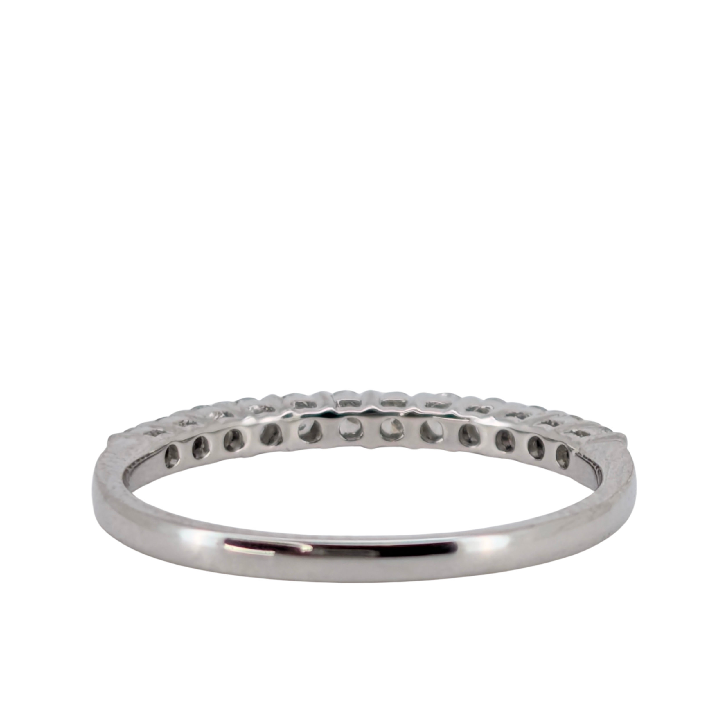 0.30Ct Natural Diamond Half Eternity Ring In 18K White Gold