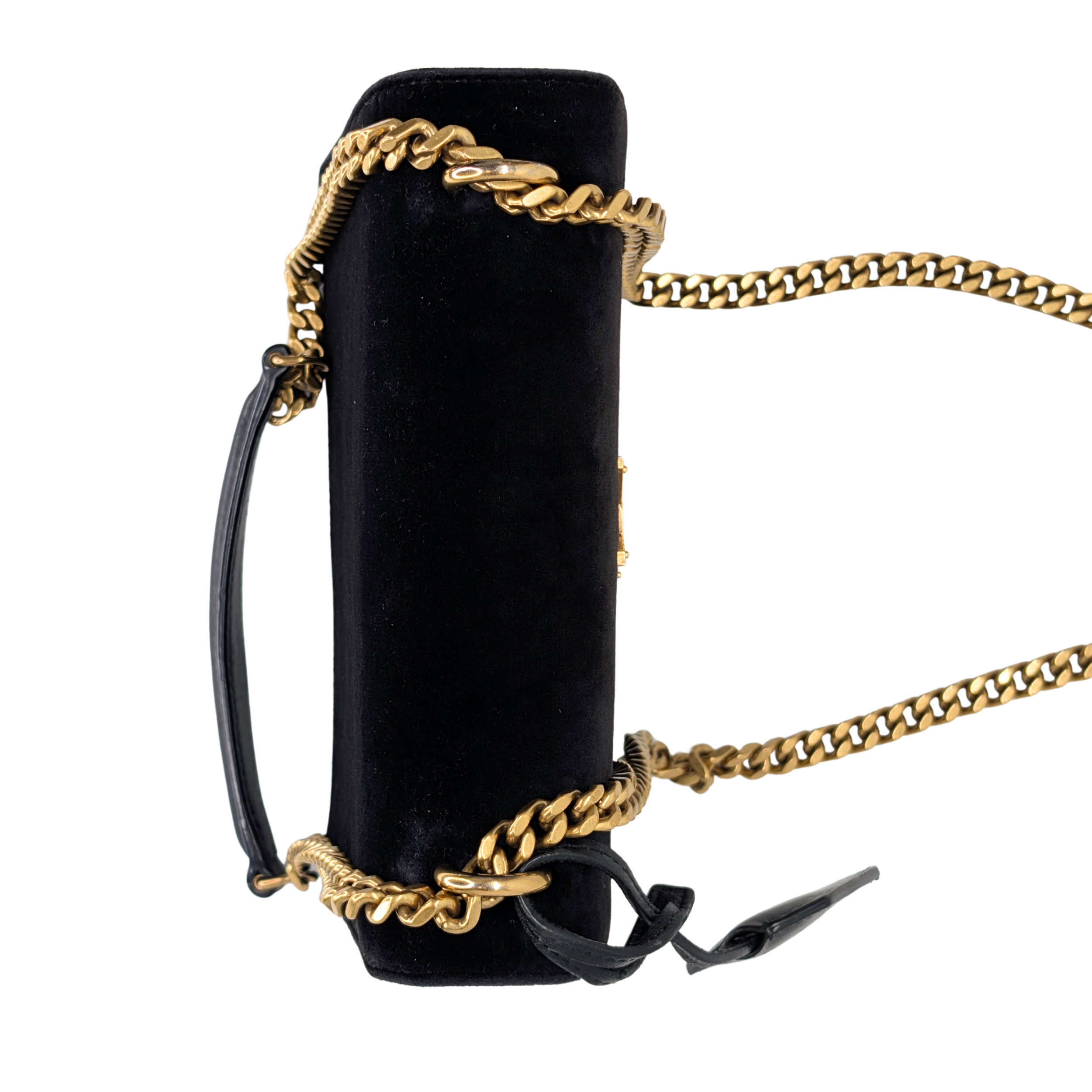 Yves Saint Laurent Sunset Velvet Small Bag Black