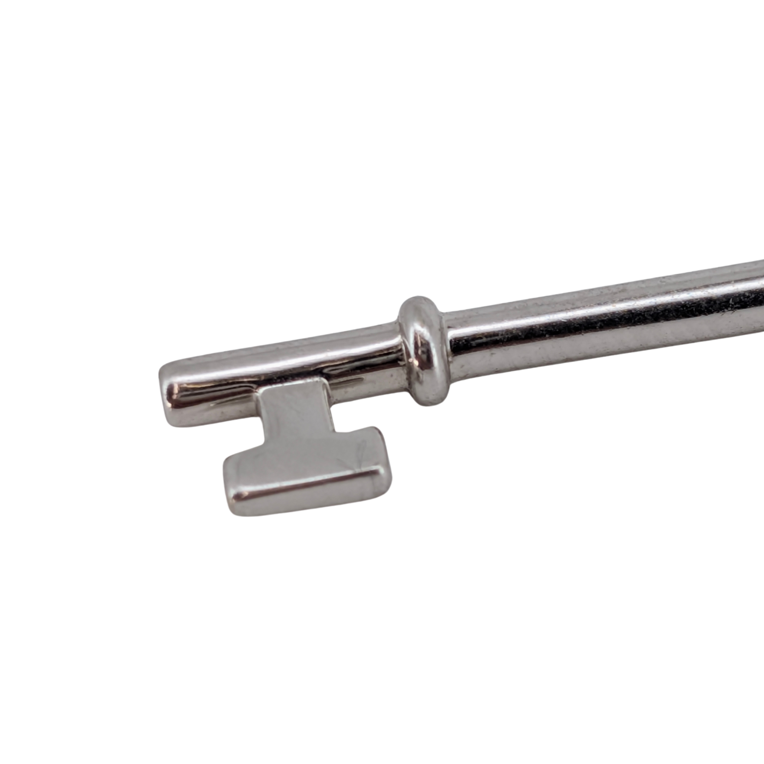 Tiffany & Co. Tiffany Keys Diamond 18K White Gold Heart Key Pendant