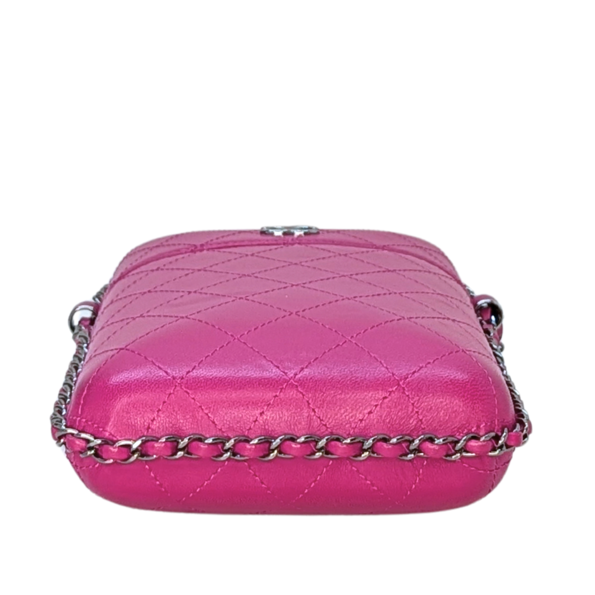 Chanel Lambskin Quilted Chain Around Phone Holder