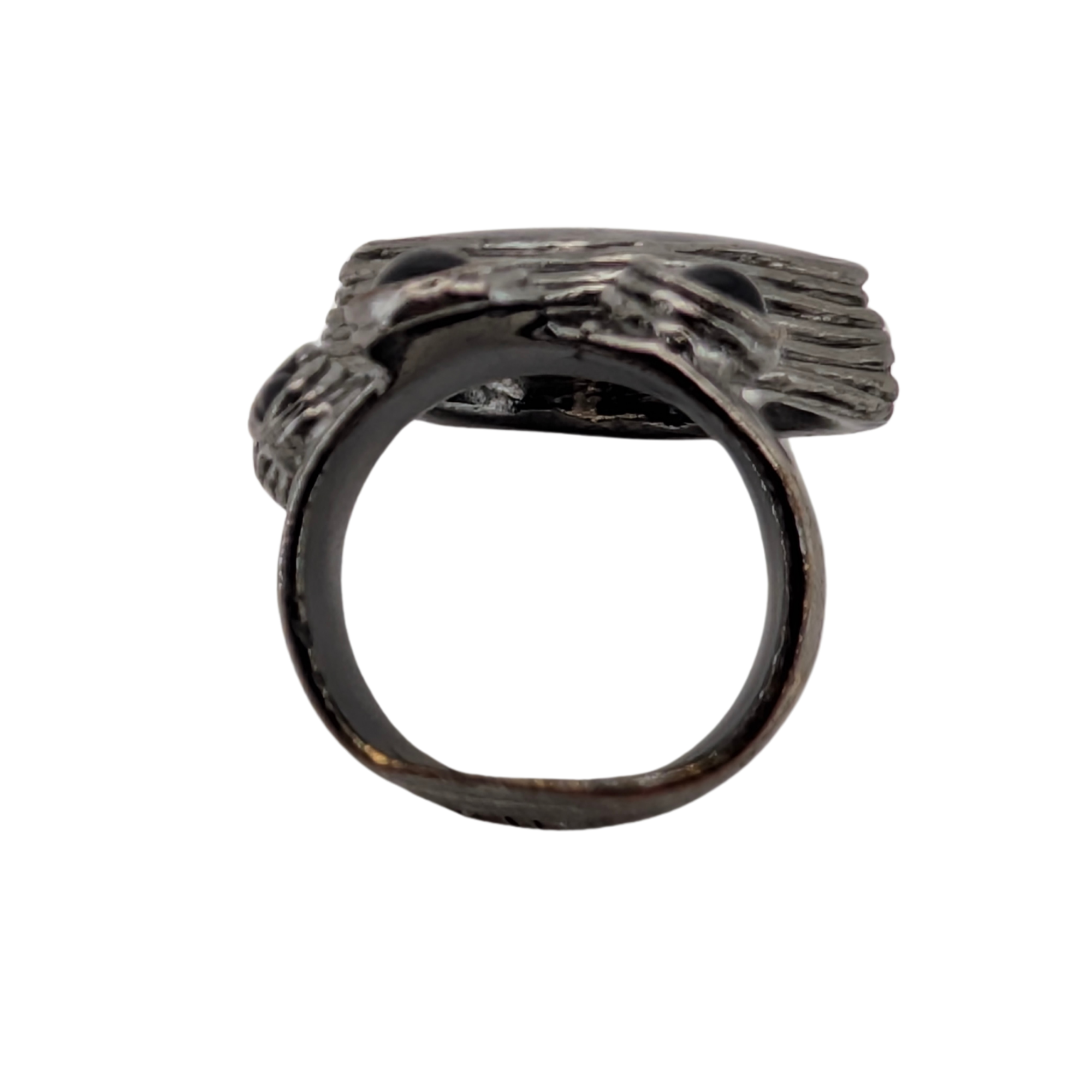 Yves Saint Laurent Arty Cabochon Black Enamel Ring Size 55/O½