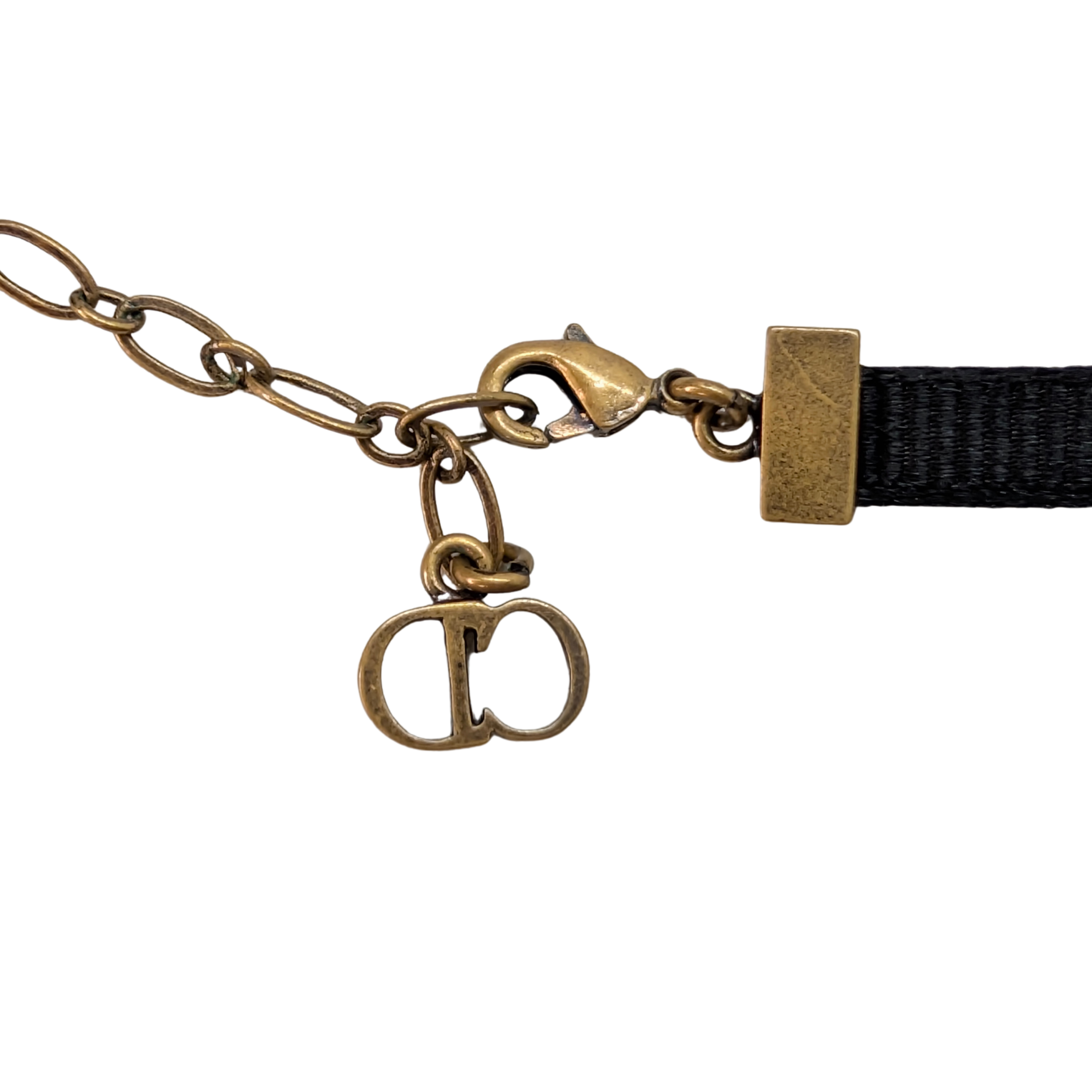 Christian Dior J'Adior Logo Choker Necklace Black