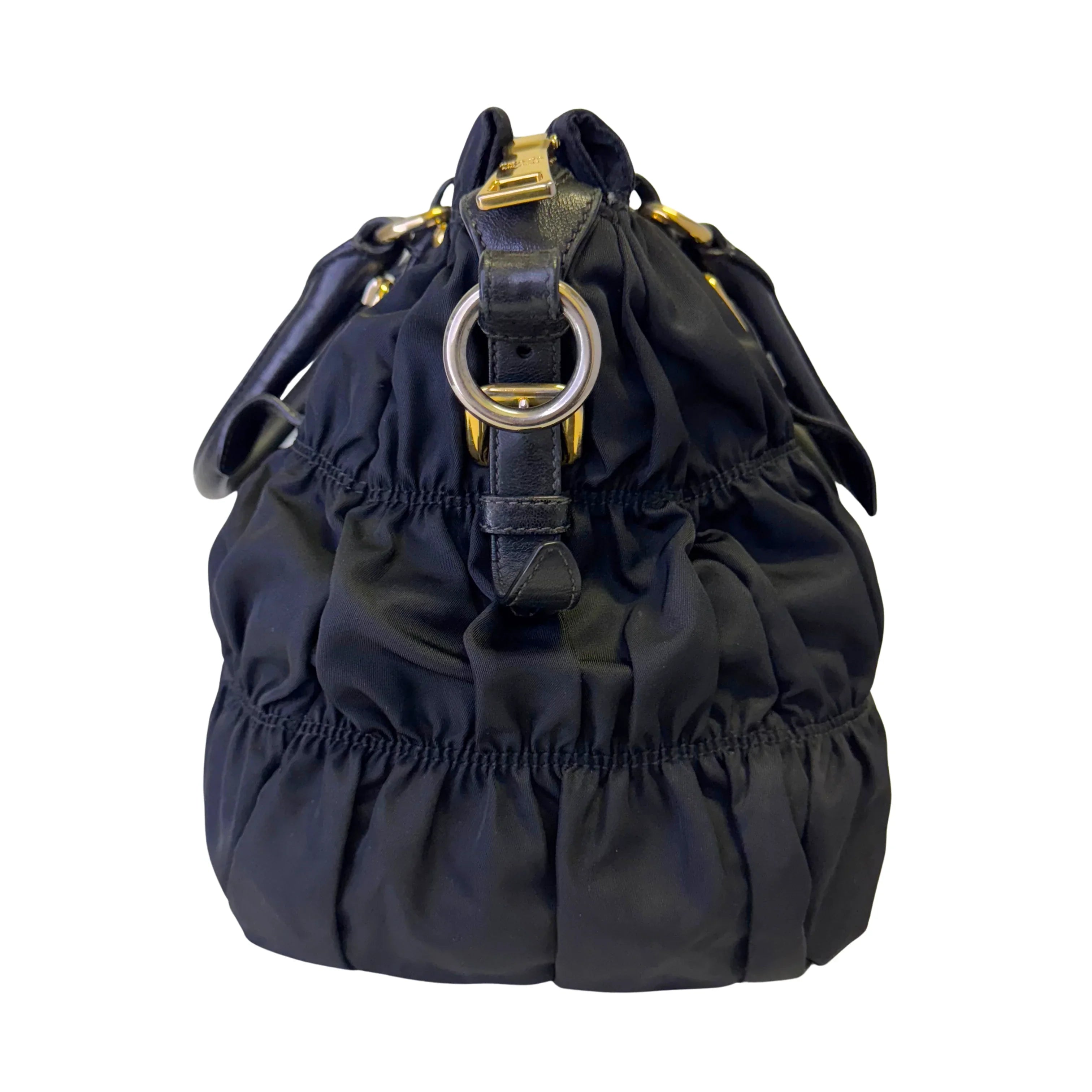 Prada Black Tessuto Nylon x Leather Tote Bag