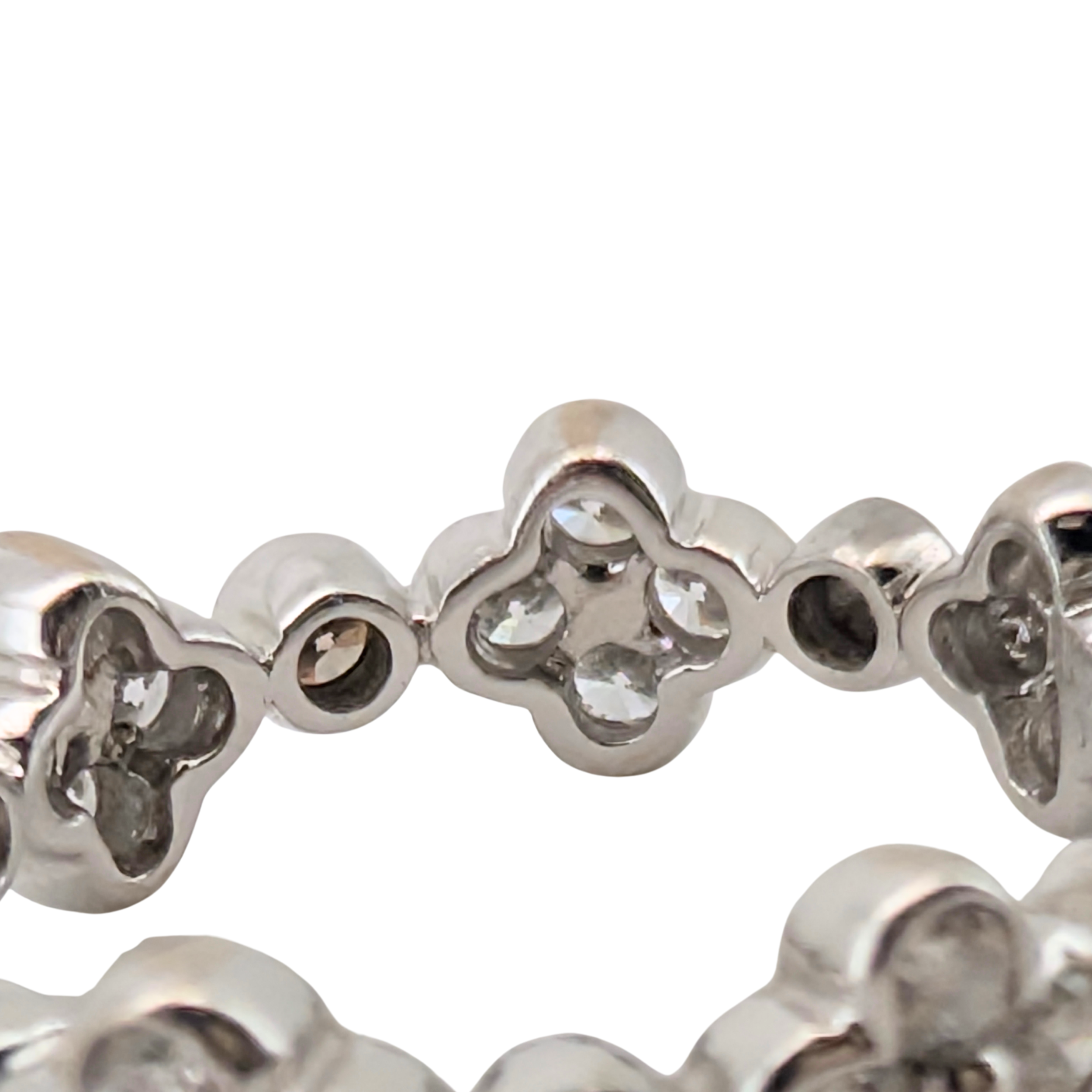 0.75Ct Diamond Quatrefoil & Bezel Set Ring In 18K White Gold