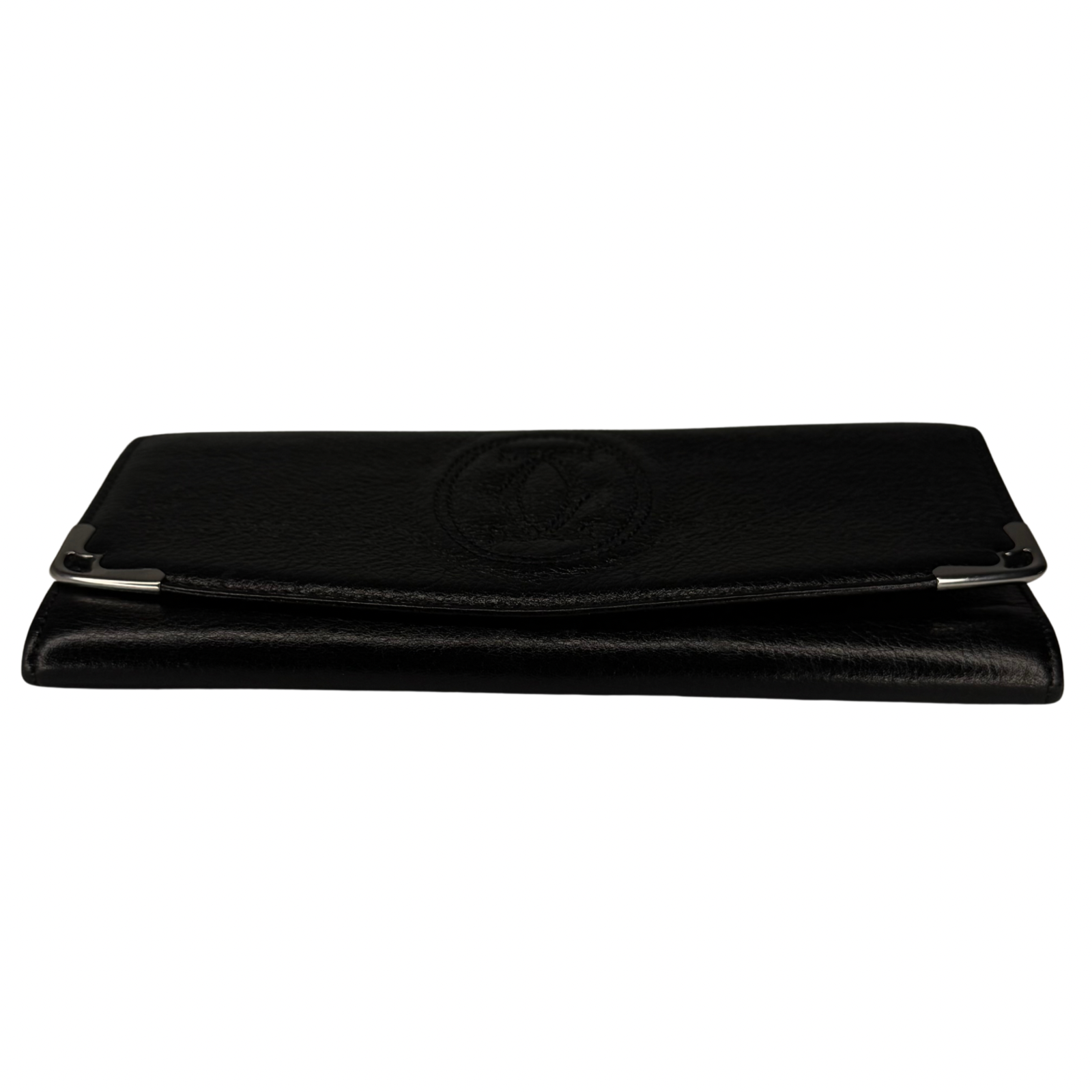 Cartier Black Leather Long Folding Wallet