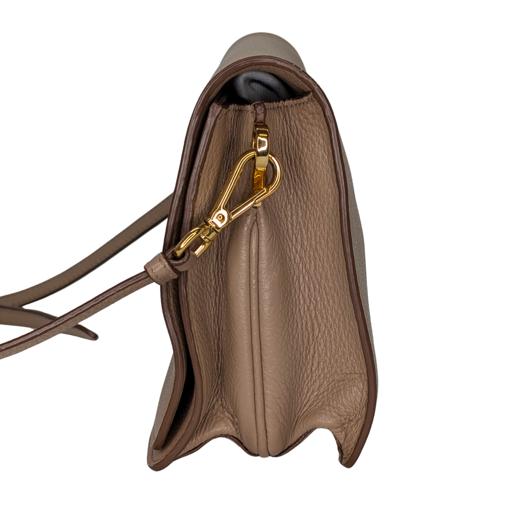 Prada Vitello Daino Leather Crossbody Bag Beige