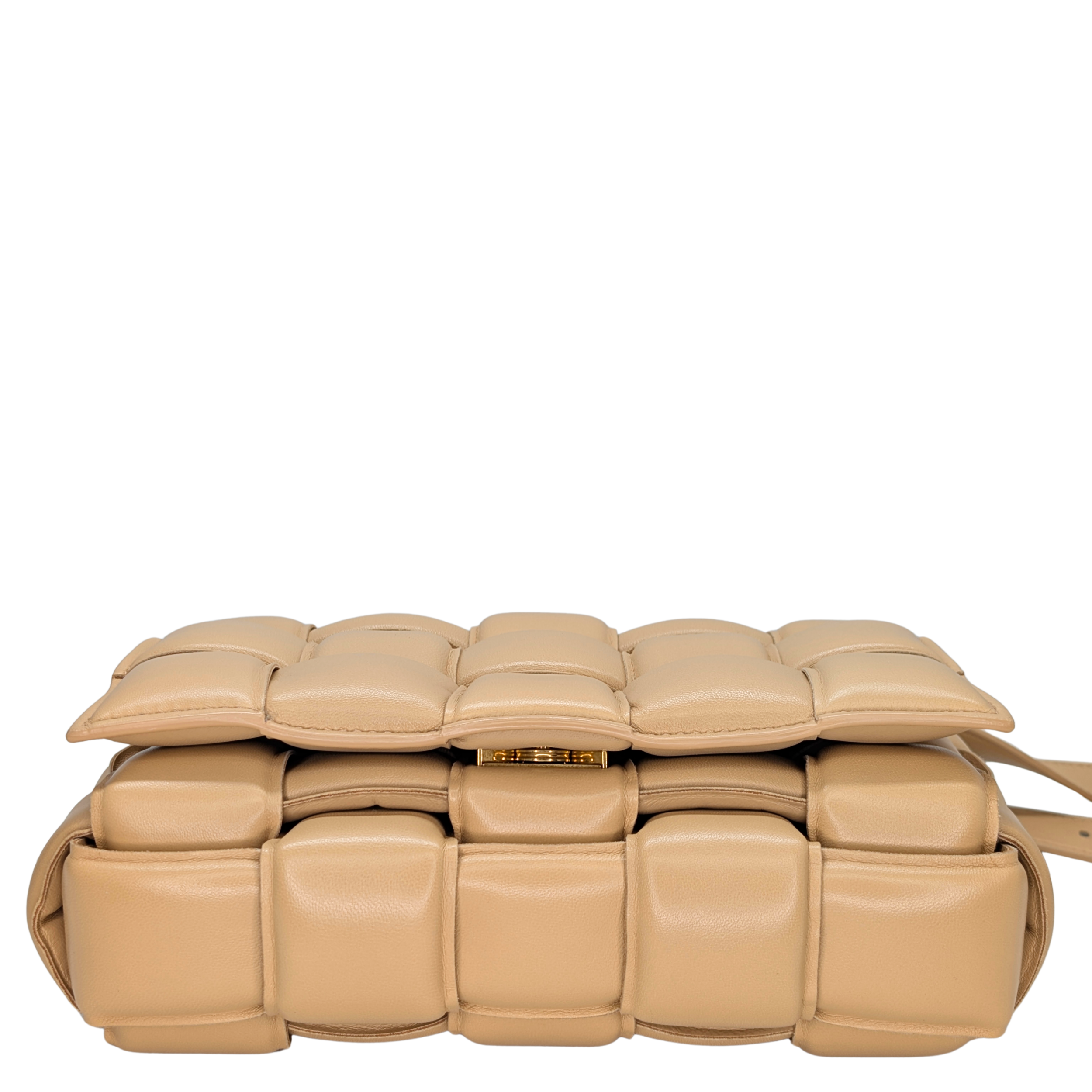 Bottega Veneta Padded Cassette Leather Crossbody Bag Beige