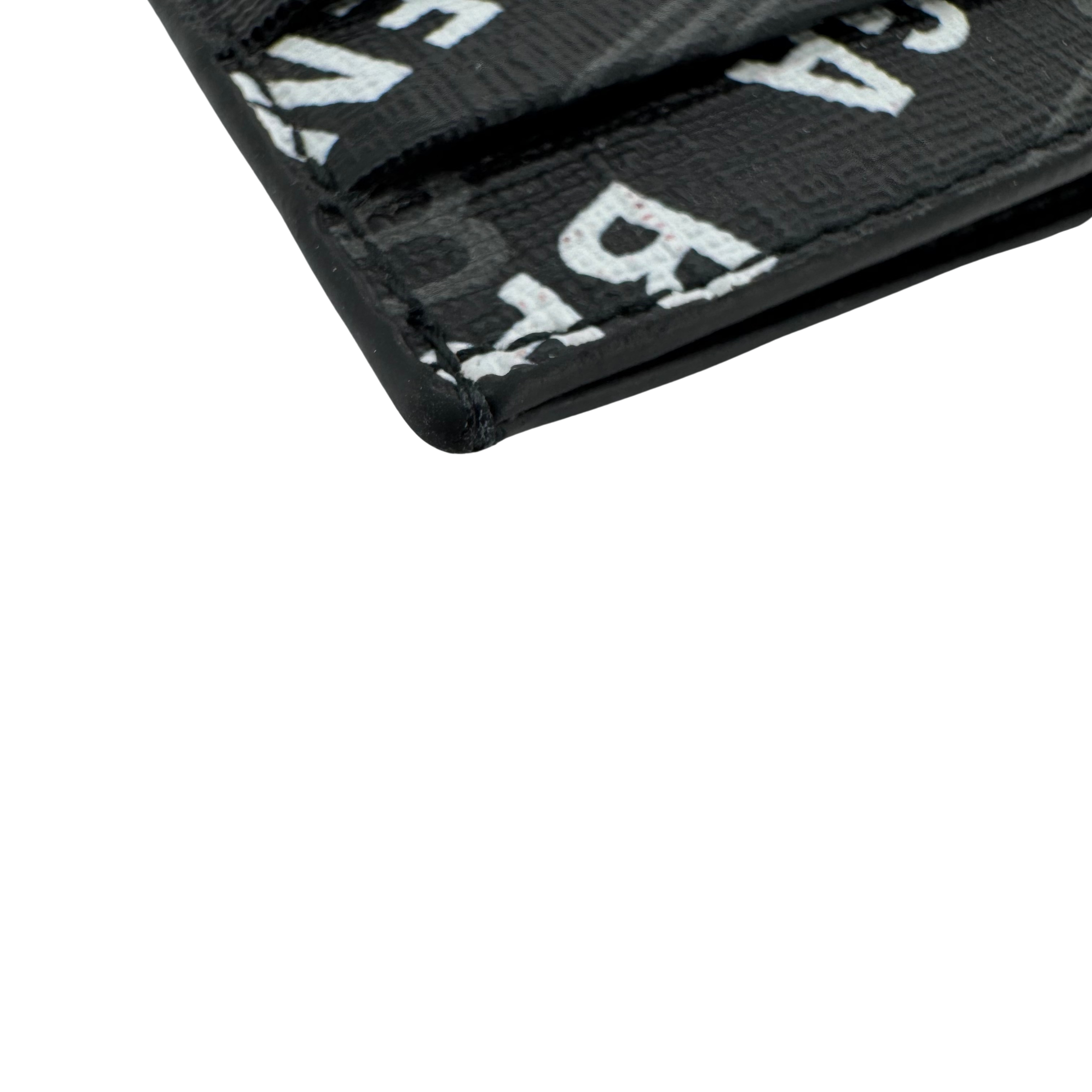 Balenciaga Logo Card Case Black White