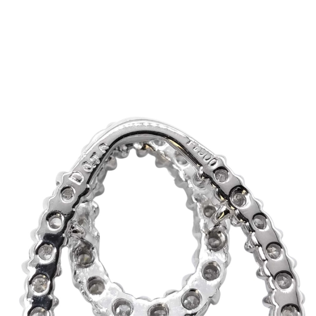 0.14ct Pink Diamond & 0.70ct White Diamond Platinum Double Teardrop Pendant