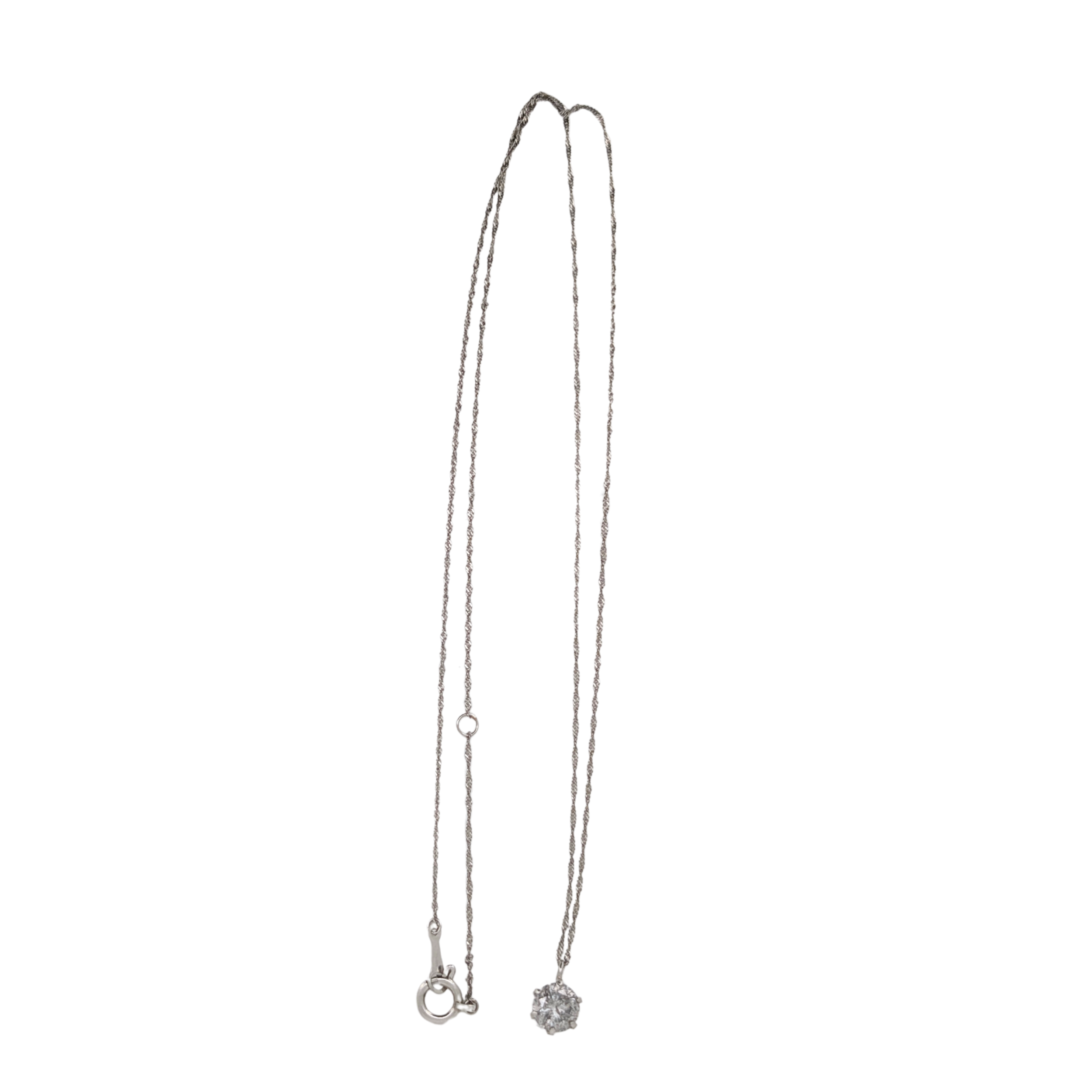 0.75Ct Salt & Pepper Diamond Solitaire Pendant On Chain In Platinum