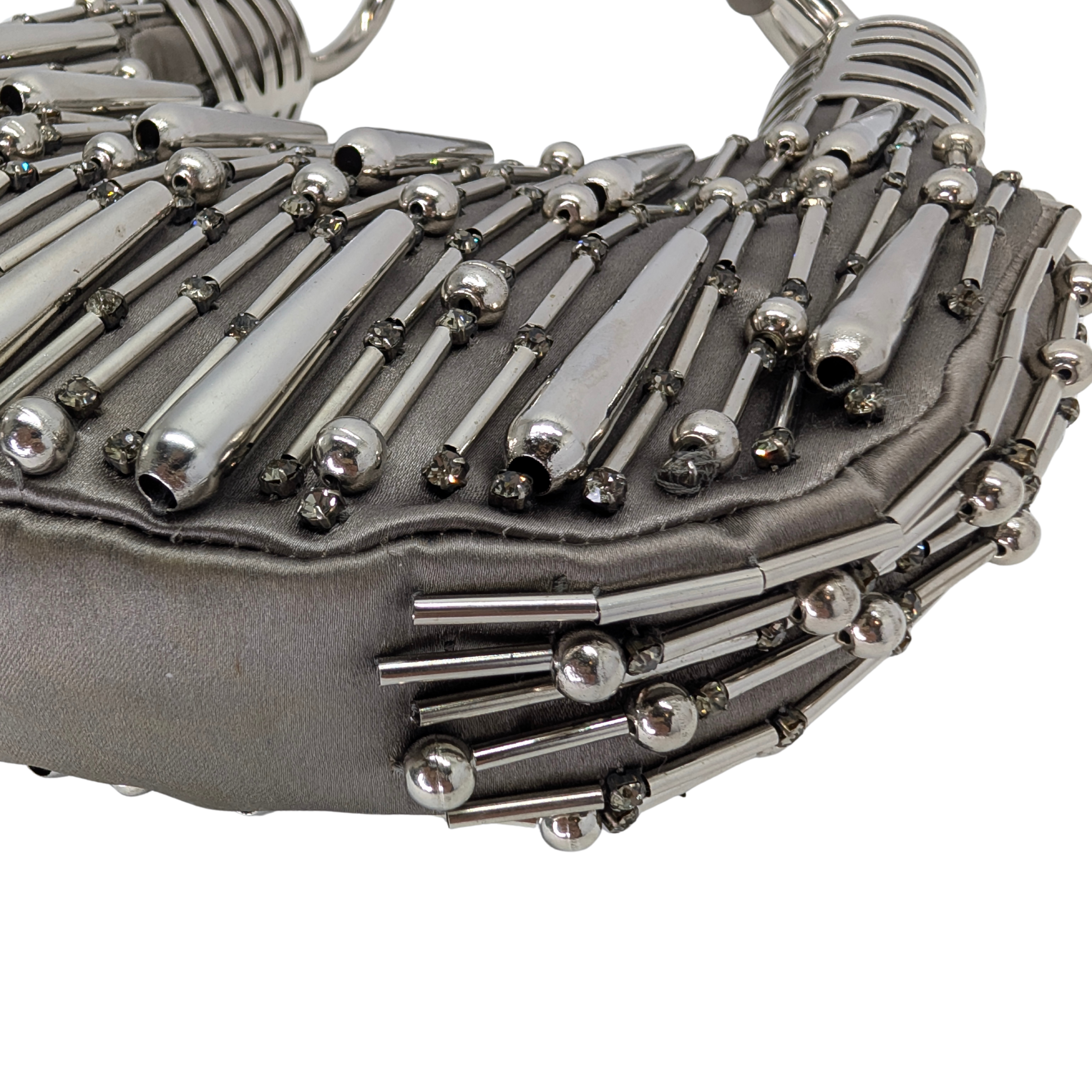 Chloé Beaded Bracelet Hobo Bag Silver